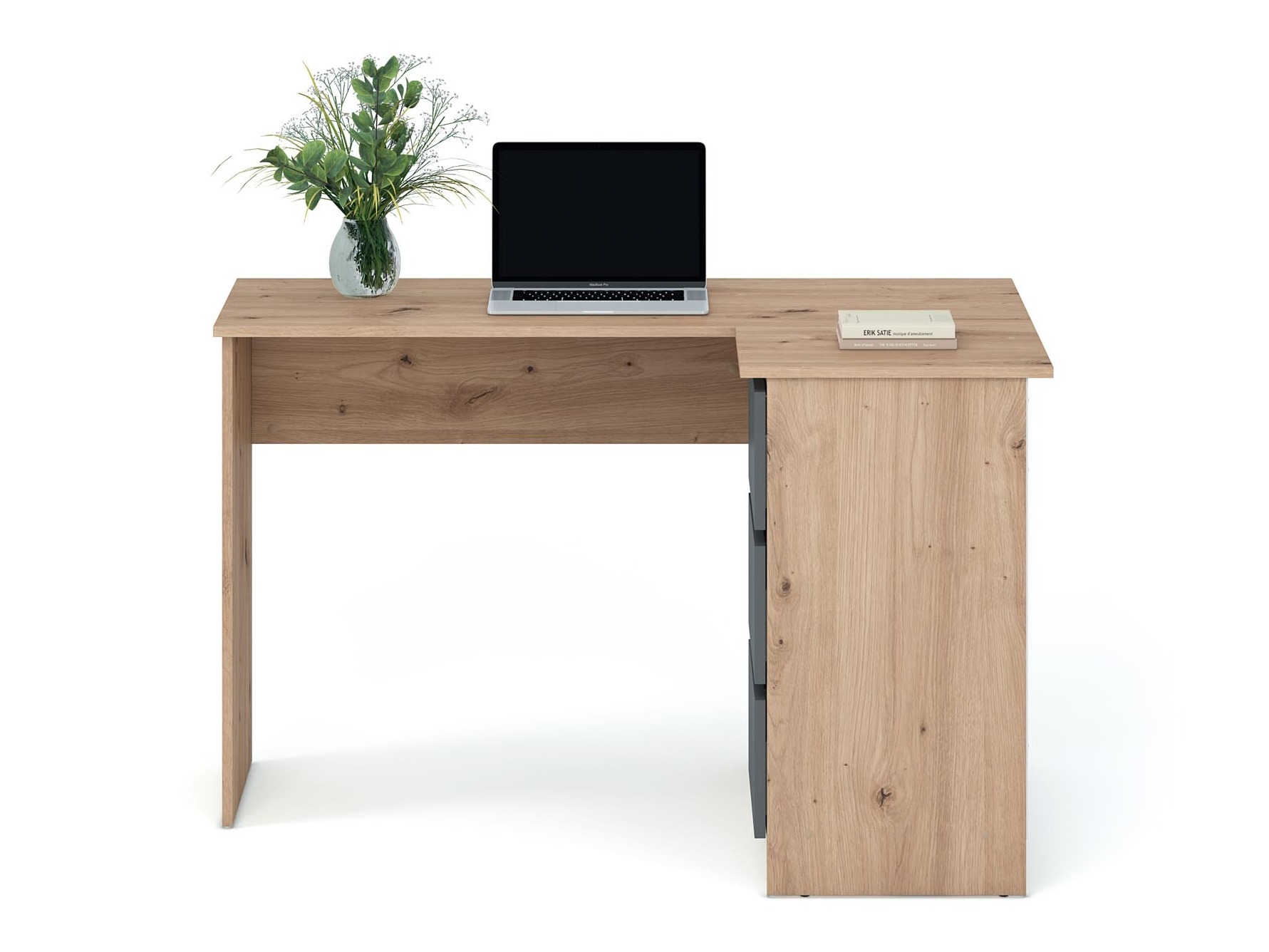 Γωνιακό γραφείο Houston 1950 (Γραφίτης + Artisan βελανιδιά)