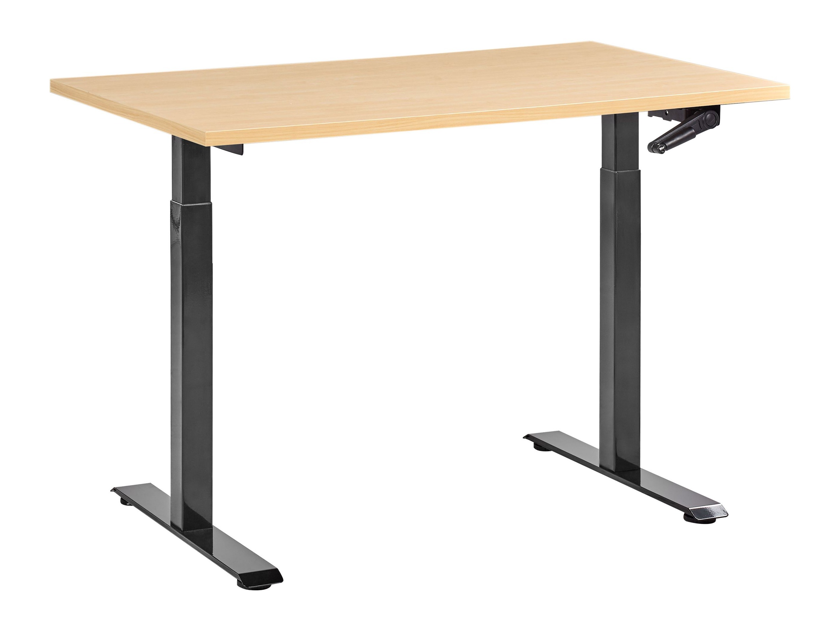 Γραφείο με ρυθμιζόμενο ύψος Berwyn 2864 (Ανοιχτό χρώμα ξύλου + Μαύρο)