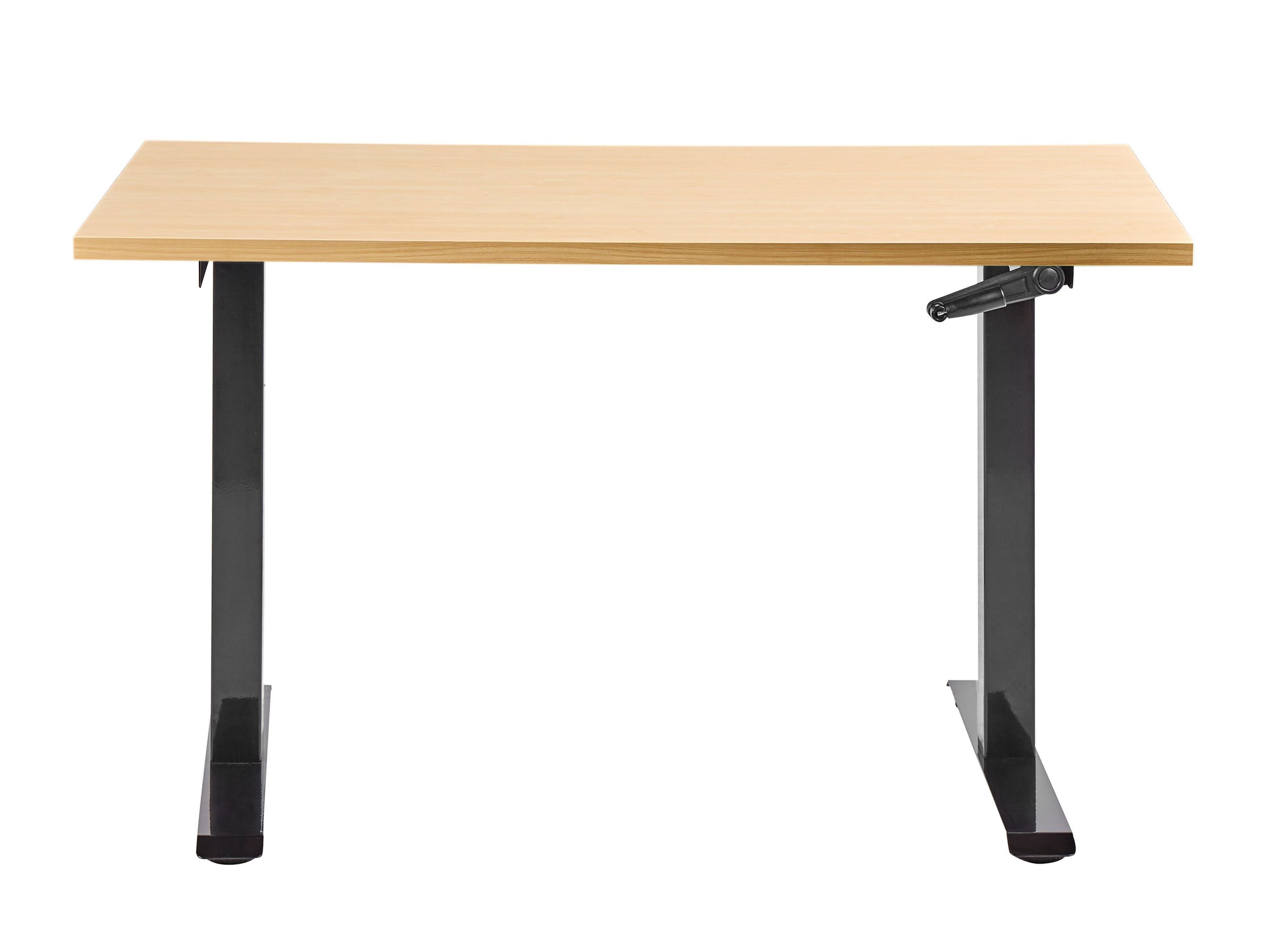 Γραφείο με ρυθμιζόμενο ύψος Berwyn 2864 (Ανοιχτό χρώμα ξύλου + Μαύρο)