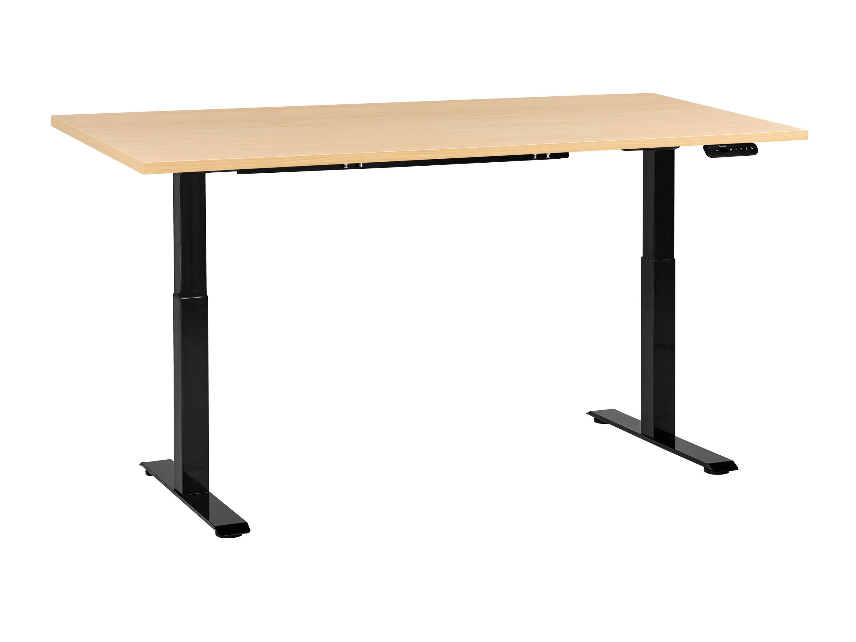 Γραφείο με ρυθμιζόμενο ύψος Berwyn 2865 (Ανοιχτό χρώμα ξύλου + Μαύρο)