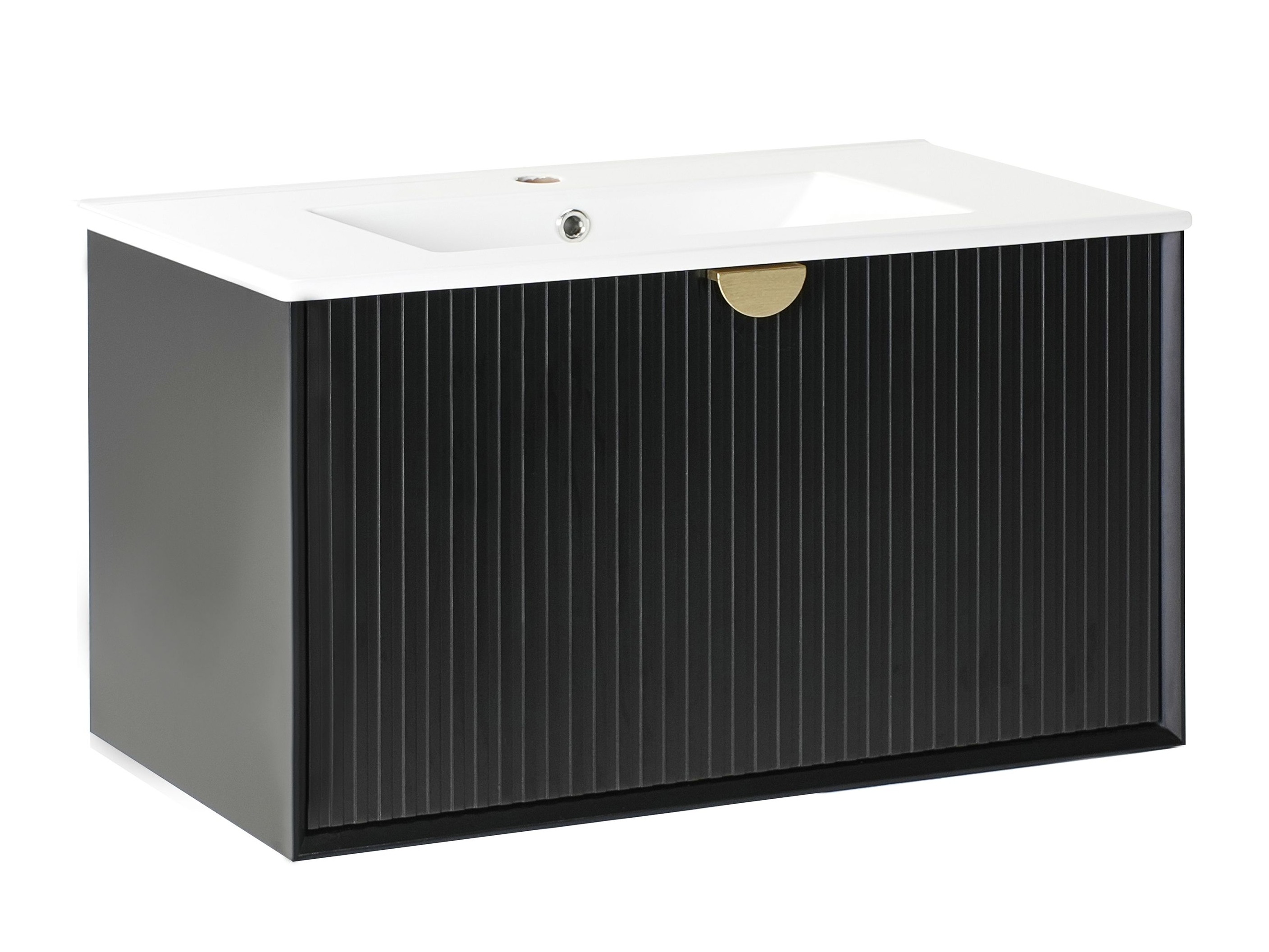 Επιτοίχιο ντουλάπι μπάνιου με υποδοχή νιπτήρα Berwyn 2871 (Μαύρο)