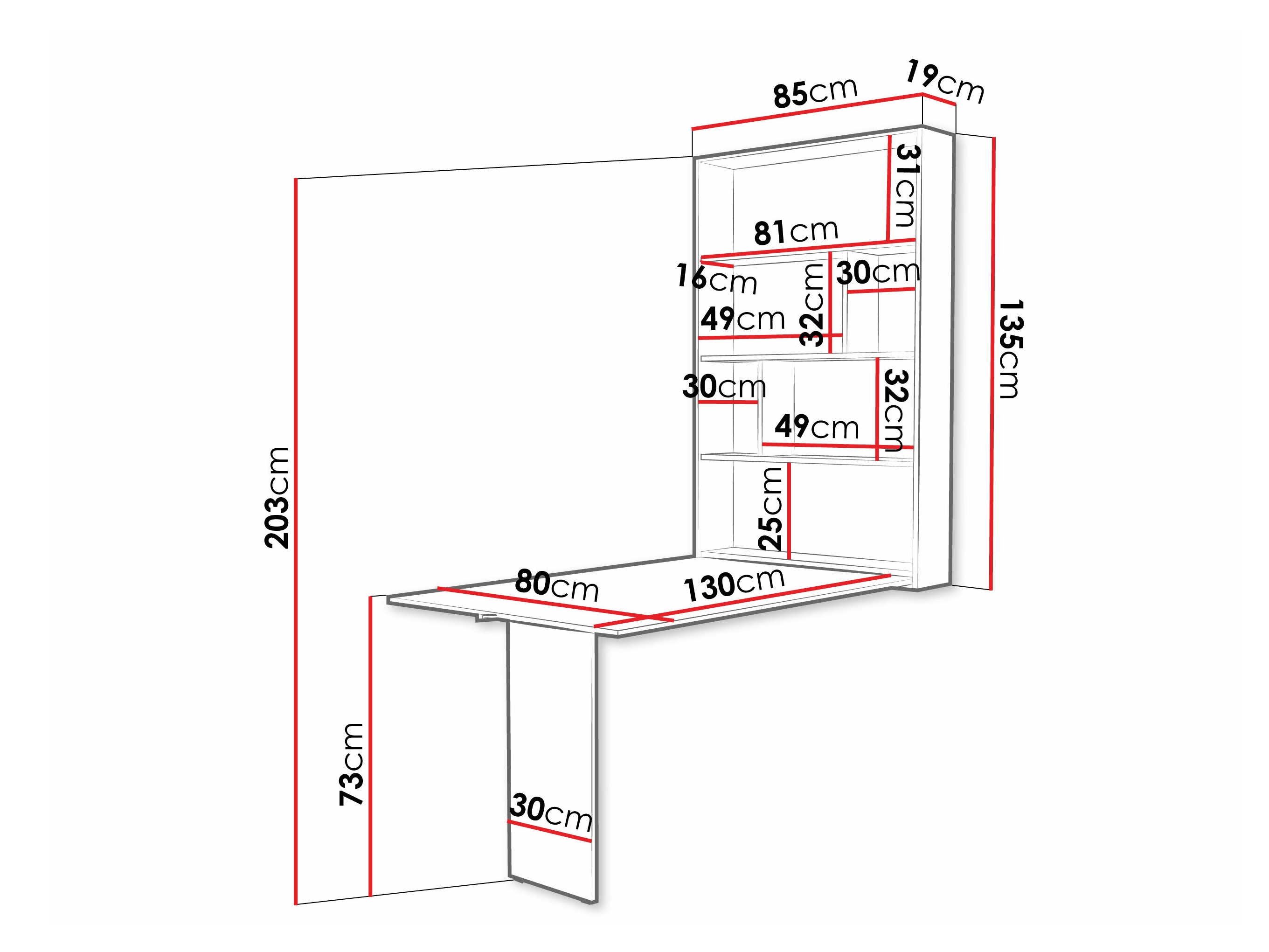Αναδιπλούμενο τραπέζι Pinis III (Μαύρο + Σκυρόδεμα)