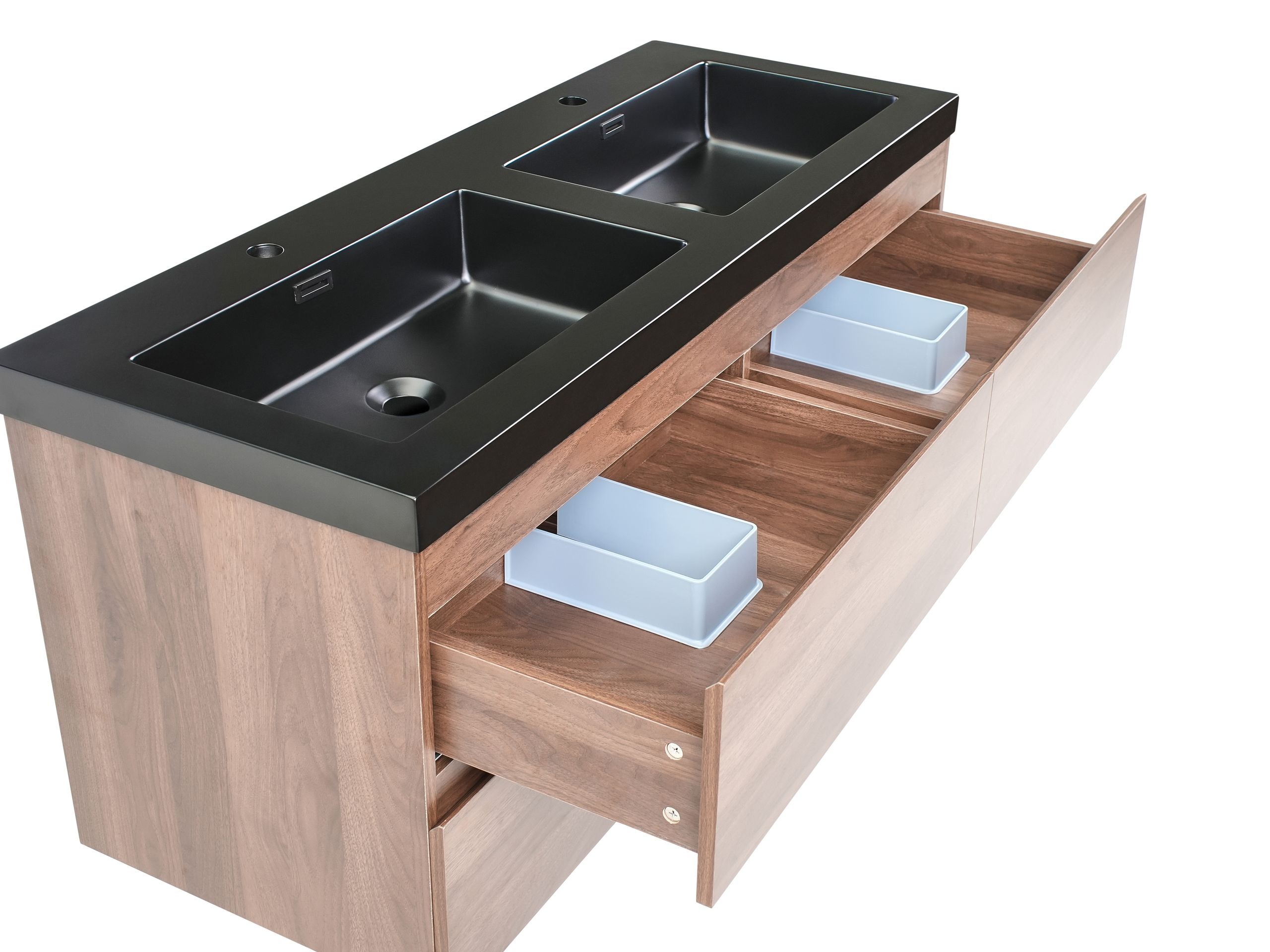 Επιτοίχιο ντουλάπι μπάνιου με υποδοχή νιπτήρα Berwyn 2873 (Σκούρο καφέ)