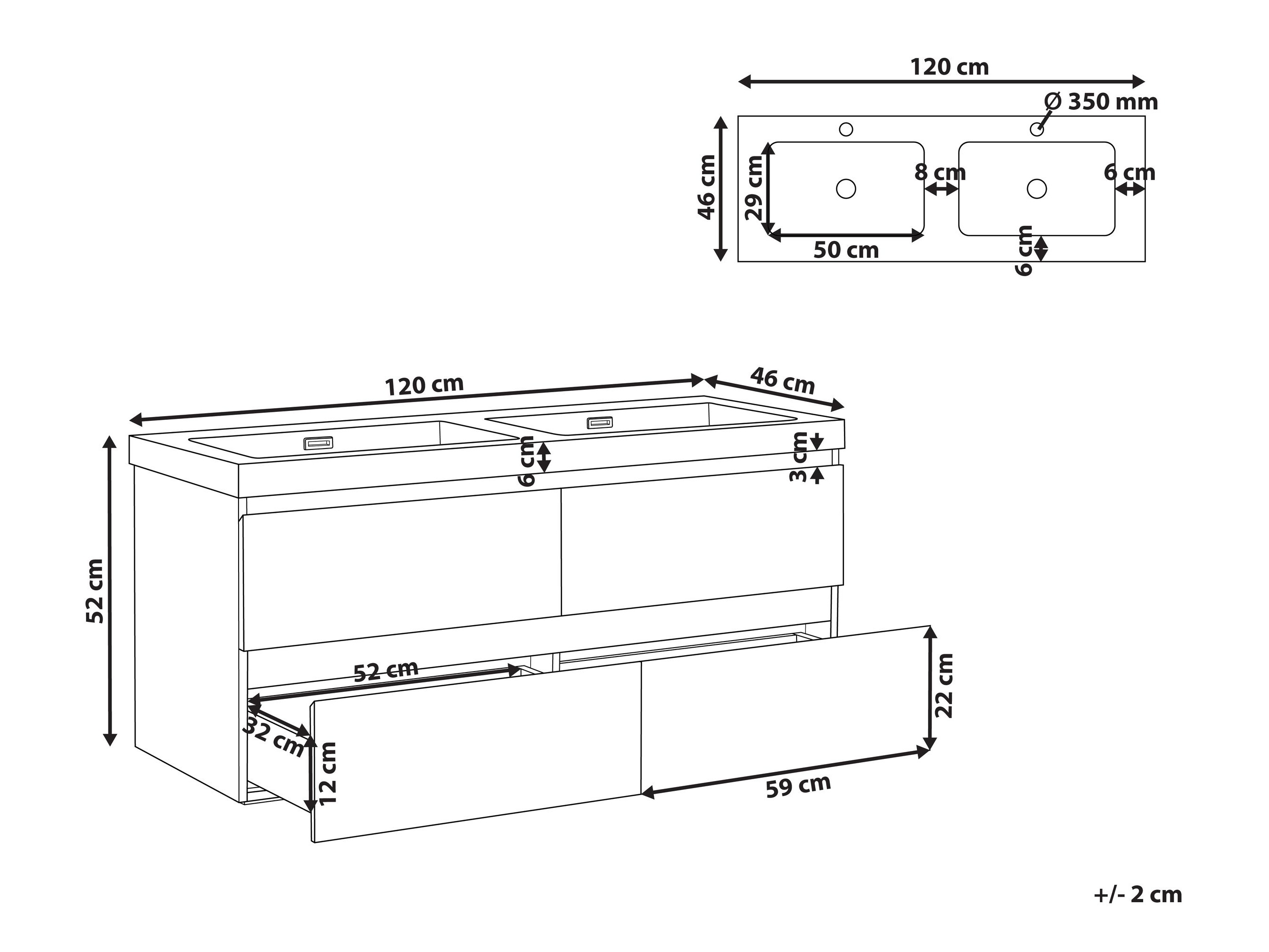 Επιτοίχιο ντουλάπι μπάνιου με υποδοχή νιπτήρα Berwyn 2873 (Σκούρο καφέ)