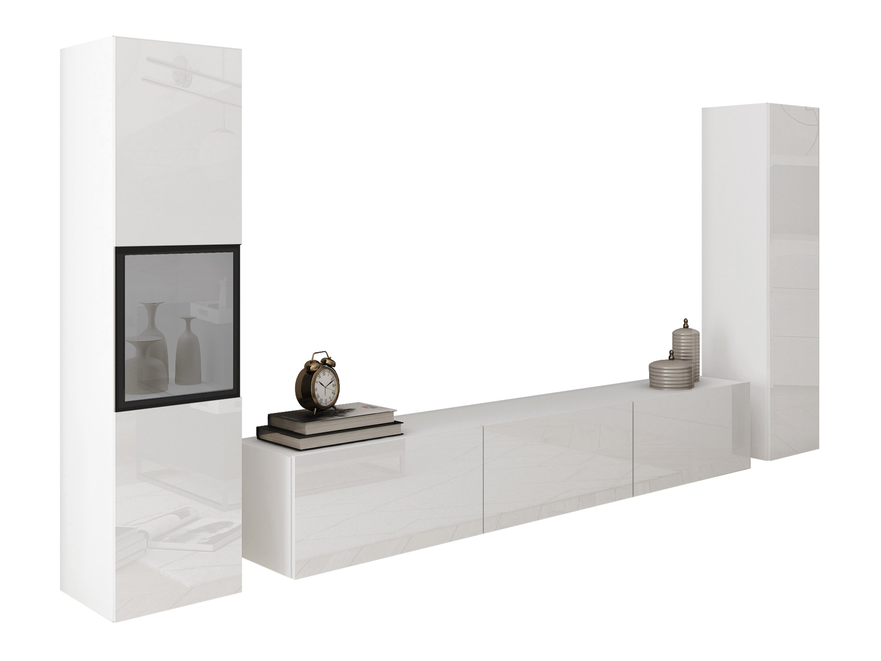 Living room set Sarasota 193 (White + Glossy white)