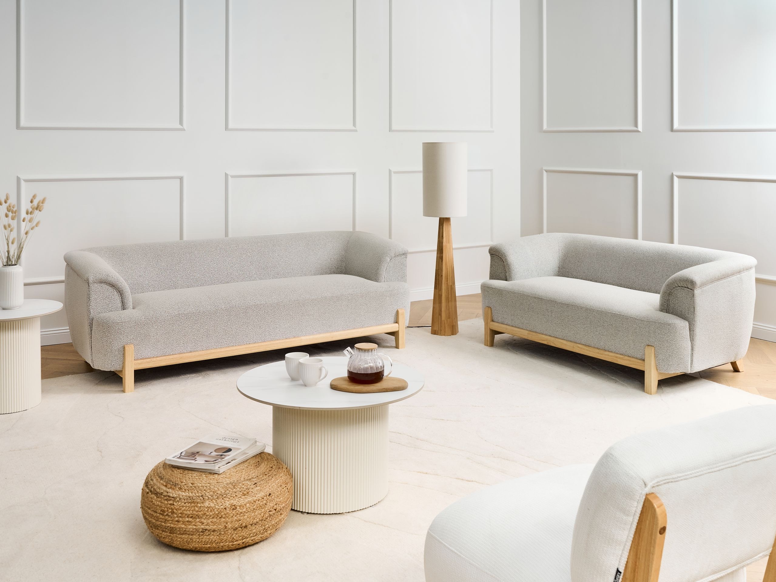 Σετ ταπετσαρισμένων επίπλων Berwyn 2881 (Ανοιχτό γκρι)