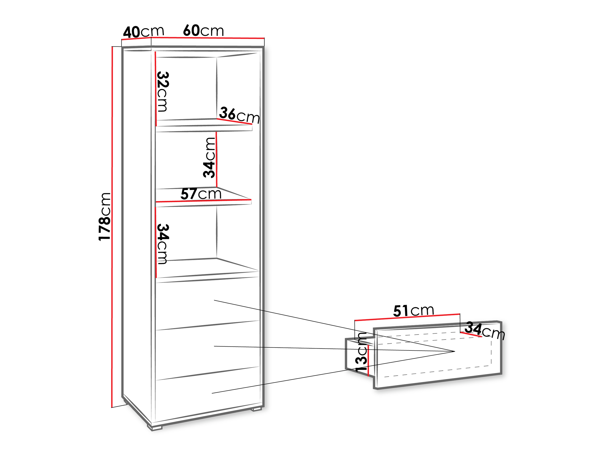 Βιβλιοθήκη Comfivo Tutela (Άσπρο)