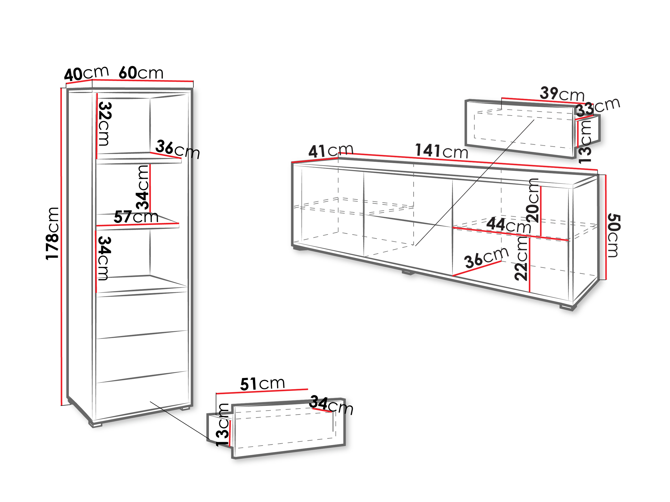 Σετ επίπλων σαλονιού Comfivo Tutela IV (Άσπρο)