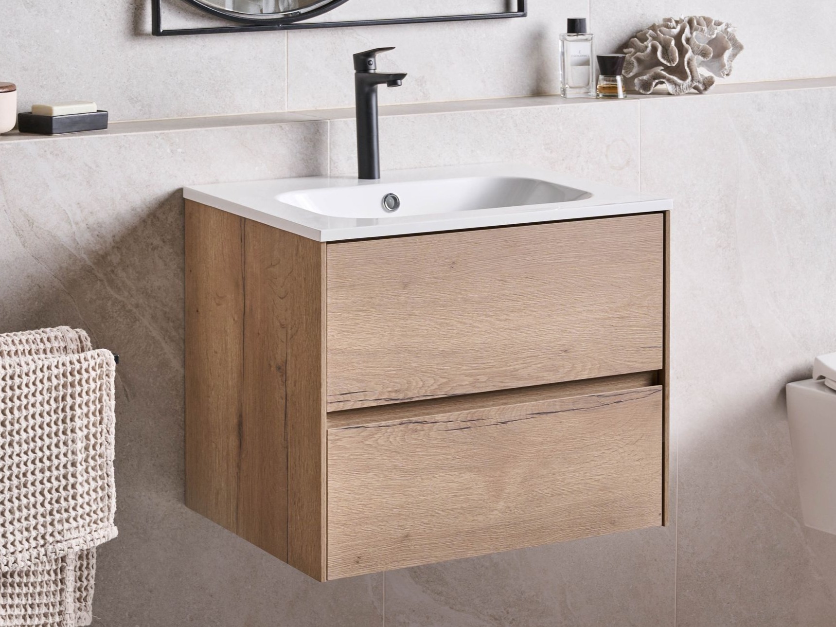 Επιτοίχιο ντουλάπι μπάνιου με υποδοχή νιπτήρα Berwyn 2886