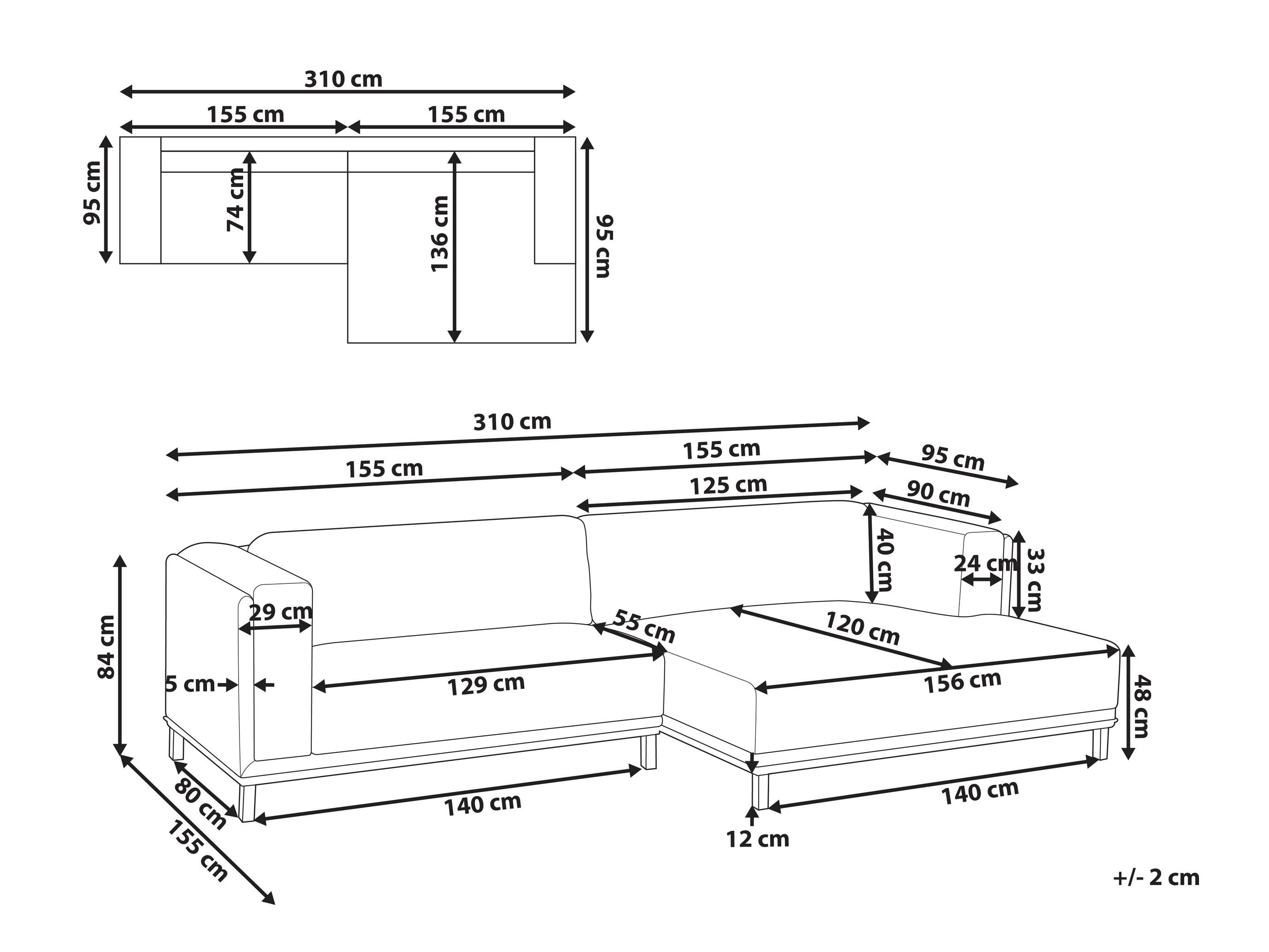 Corner sofa Berwyn 2798 (White)