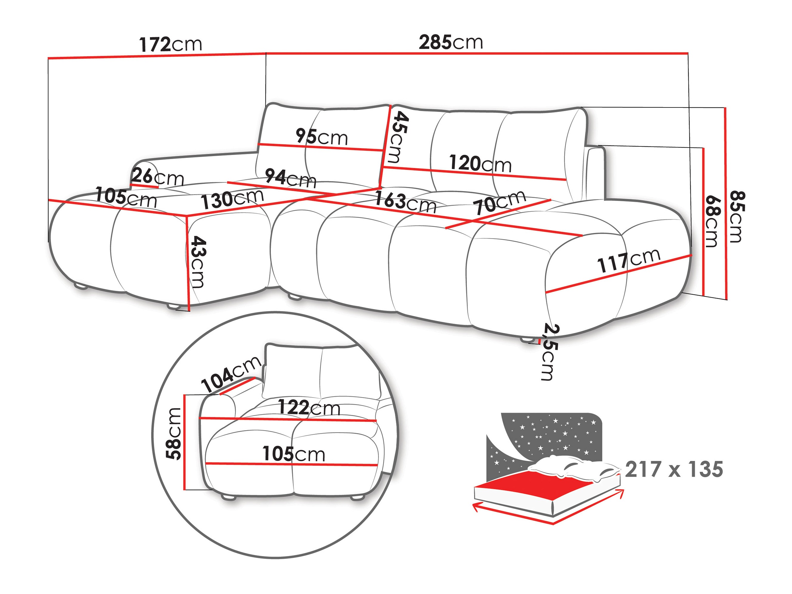 Corner sofa TrendyNest Ansera (Flow 02)