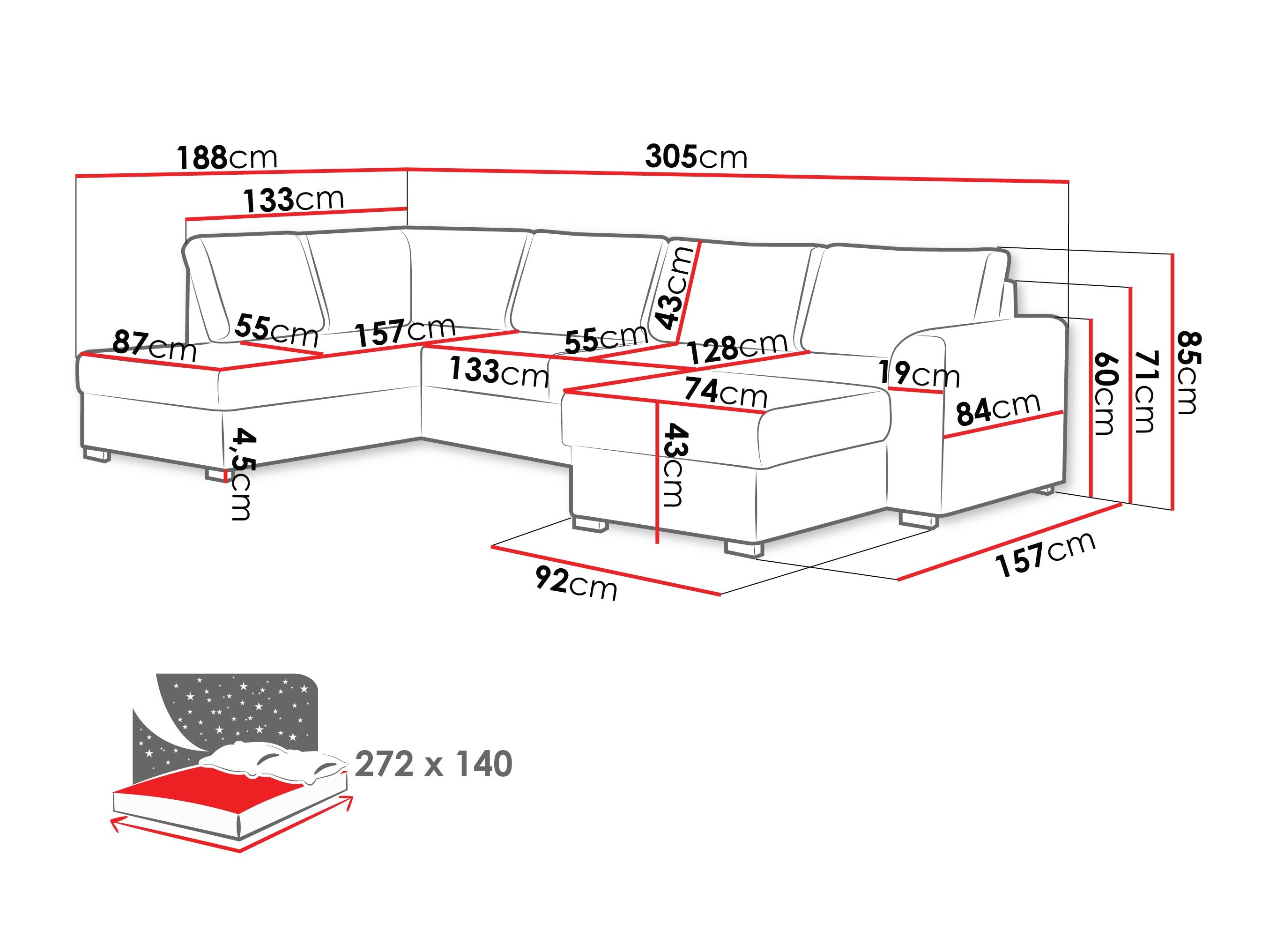 Γωνιακός Καναπές Comfivo Flumen (Nazar 225.02)
