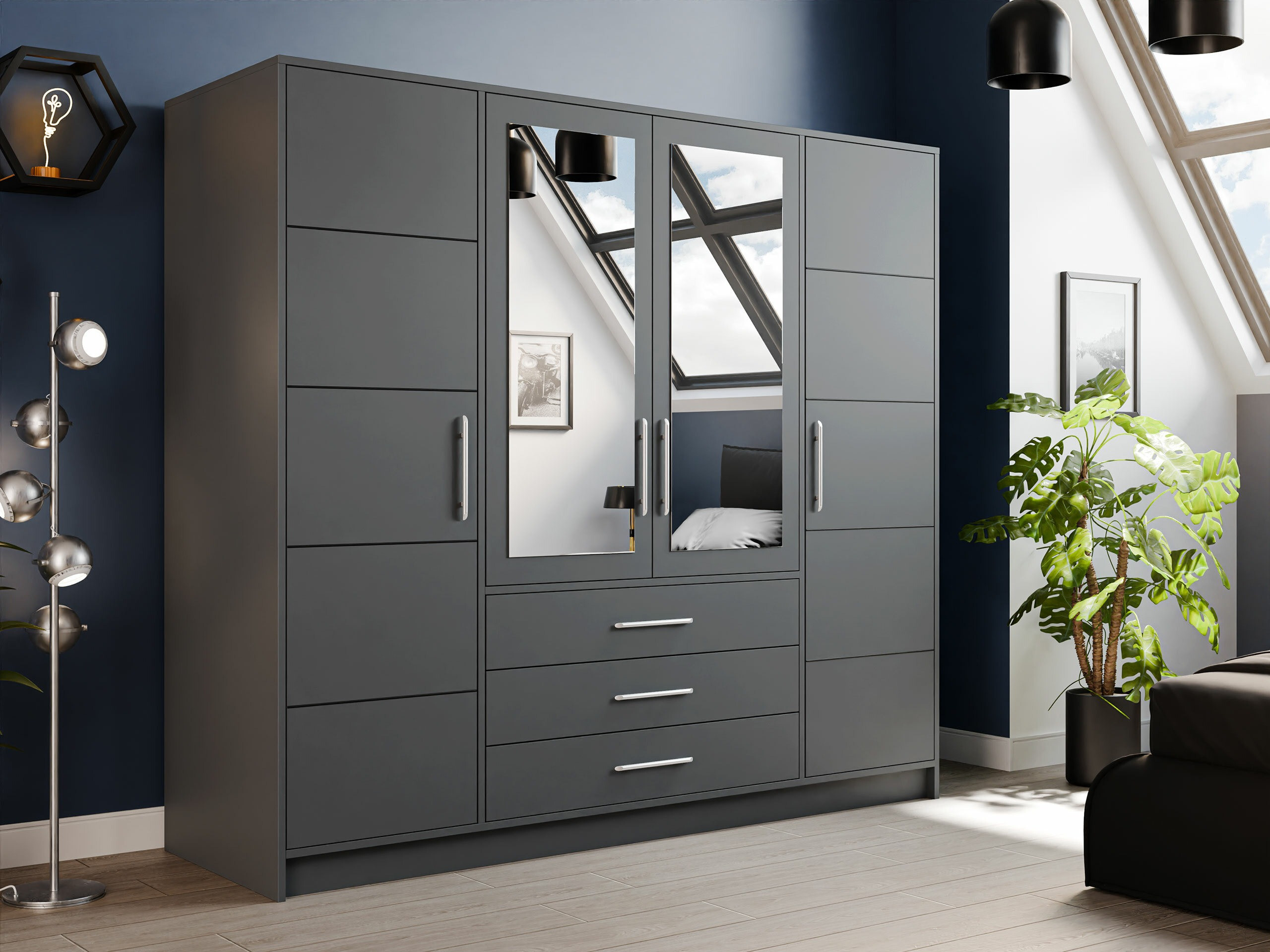 Wardrobe Dortivu (Graphite)