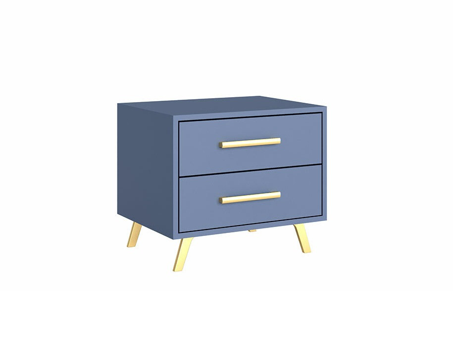Bedside table Rosa (Blue + Golden)