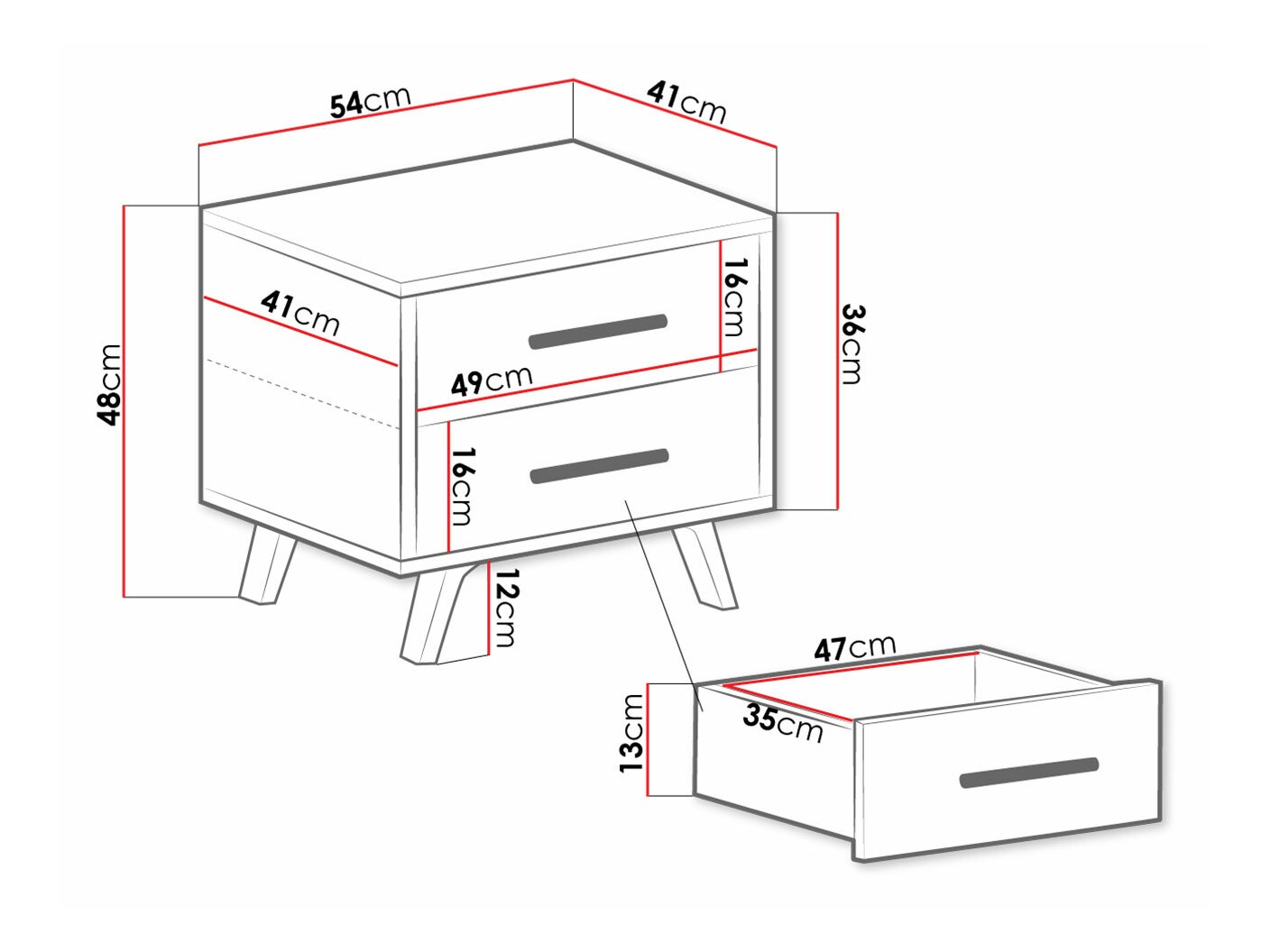 Κομοδίνο Dortivu (Άσπρο)