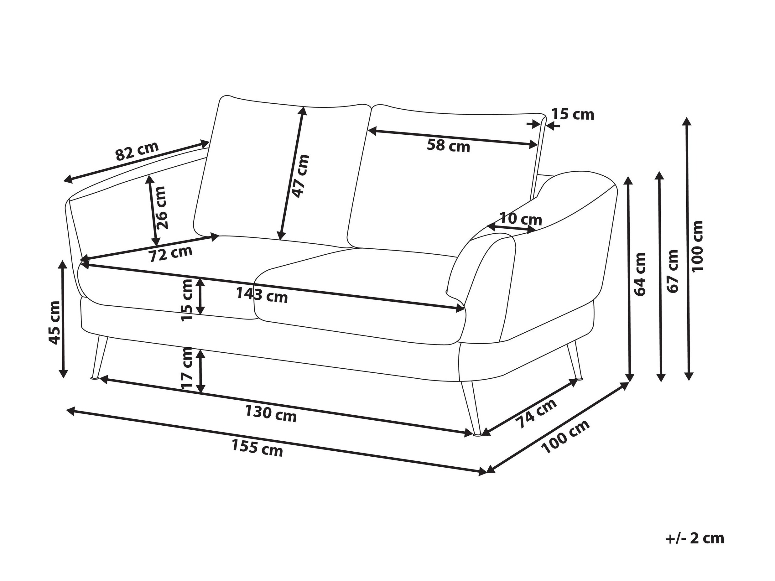 Καναπές Berwyn 2900 (Άσπρο)