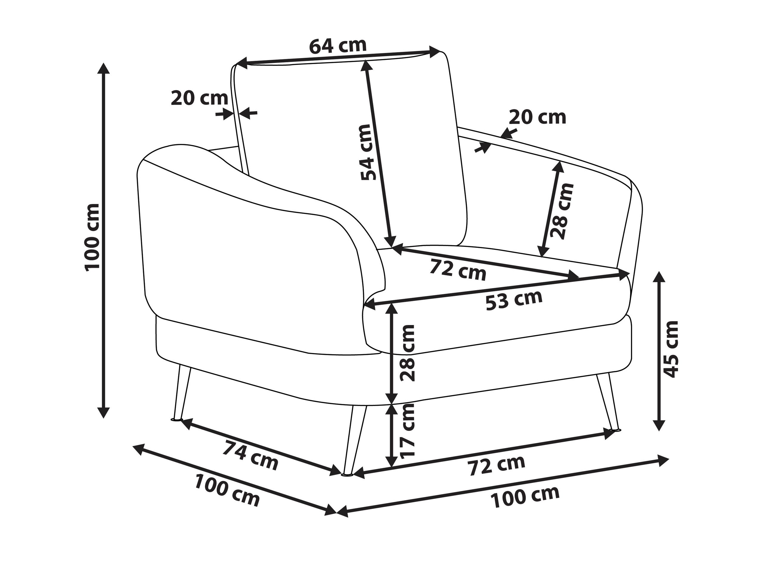 Πολυθρόνα Berwyn 2901 (Άσπρο)
