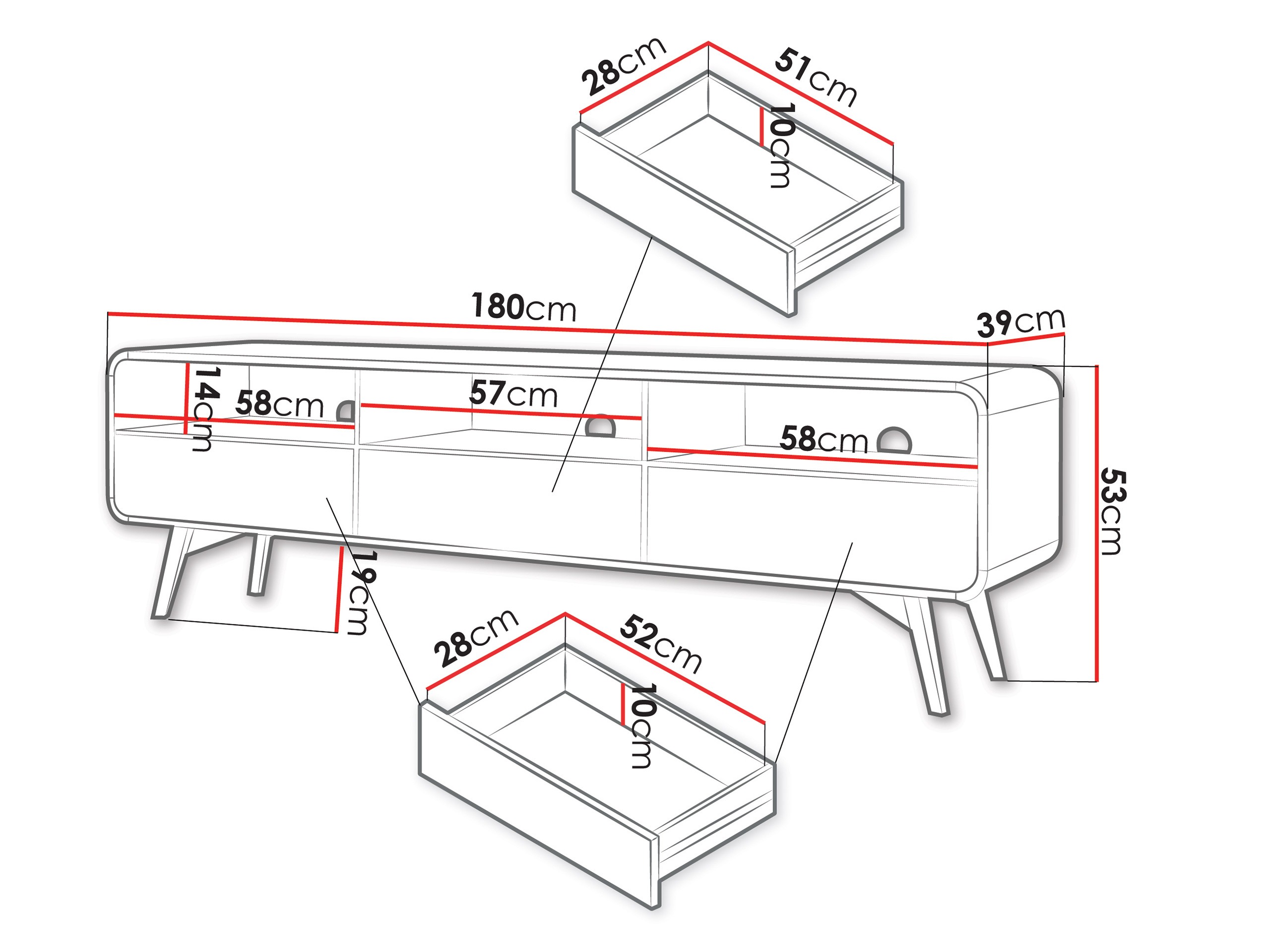Έπιπλο τηλεόρασης Focos