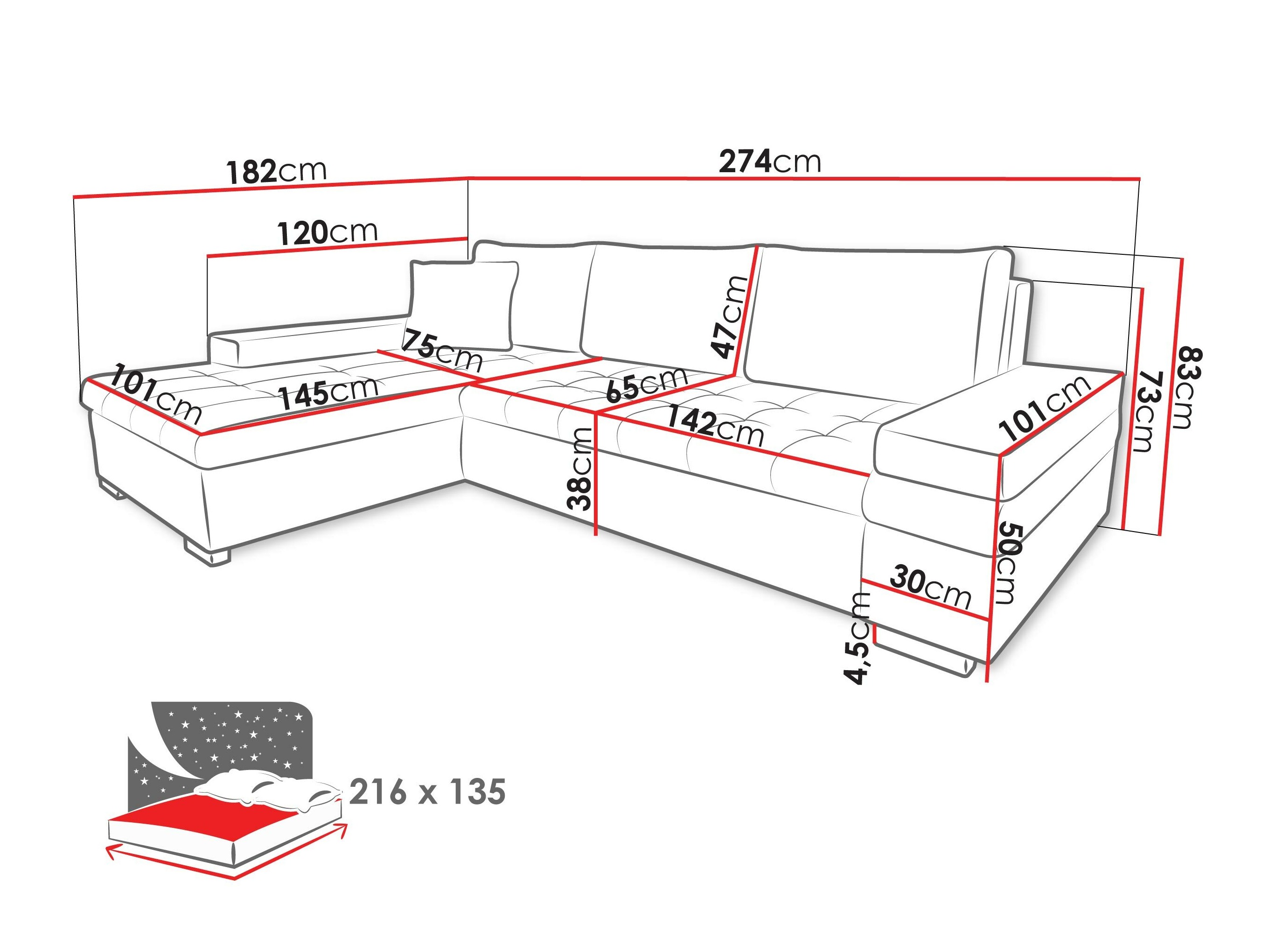 Γωνιακός Καναπές Comfivo Olivetum III (Magic Velvet 2216 + Magic Velvet 2216 + Magic Velvet 2217)