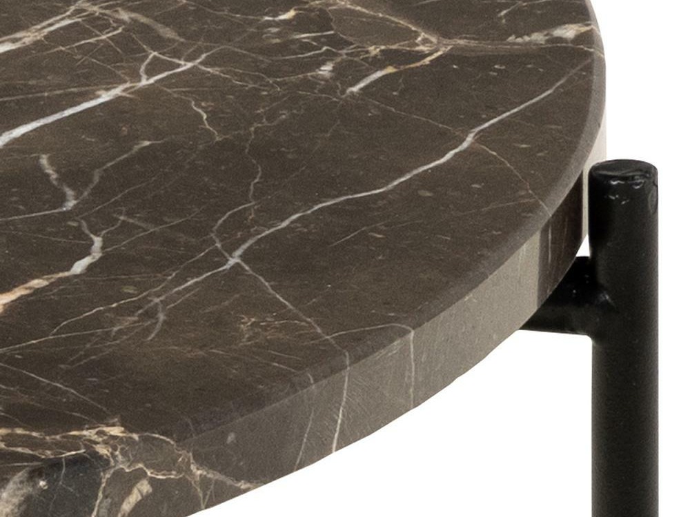 Βοηθητικό τραπεζάκι Norsica 608 (Καφέ μάρμαρο + Μαύρο)