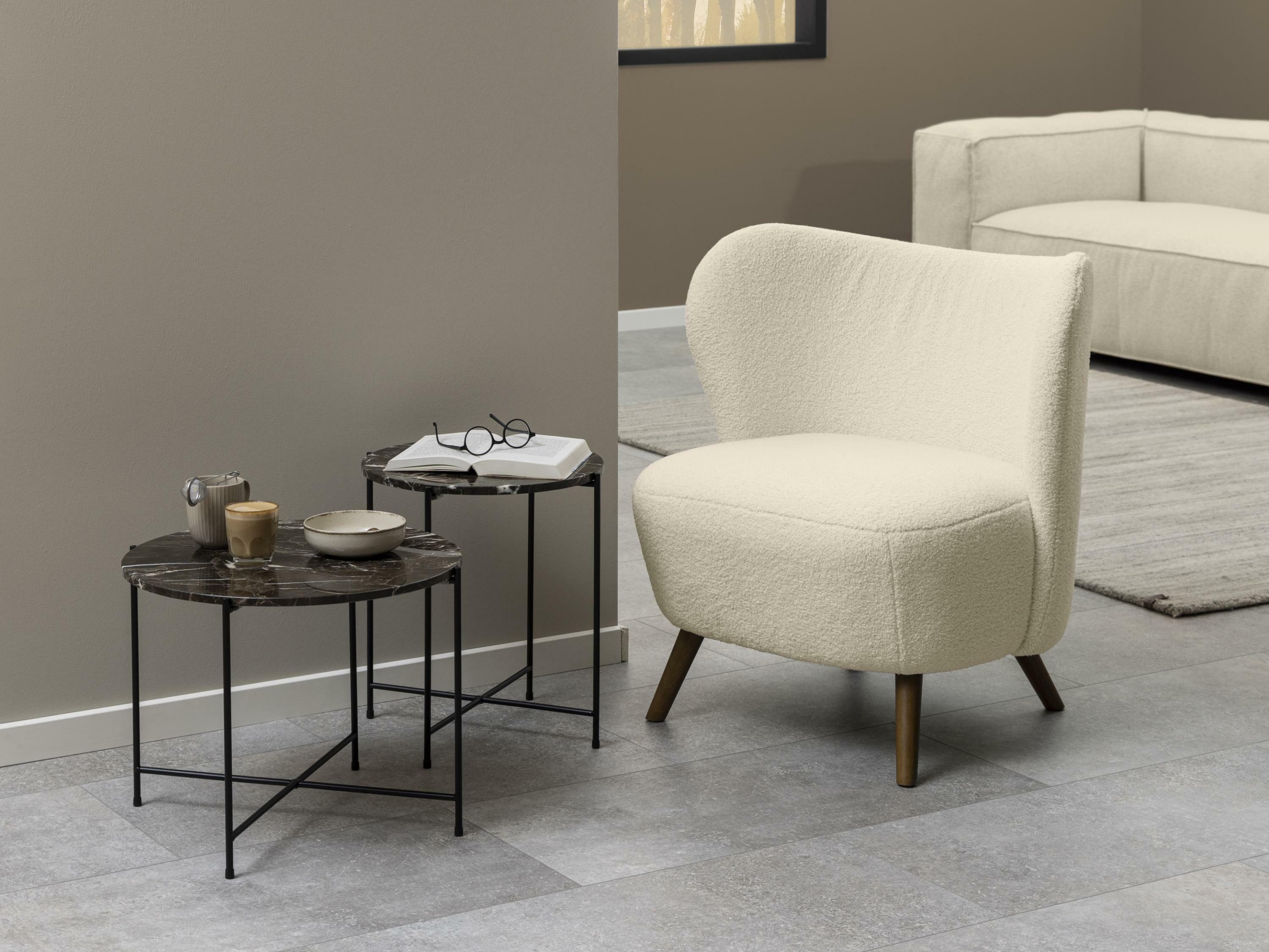 Βοηθητικό τραπεζάκι Norsica 608 (Καφέ μάρμαρο + Μαύρο)