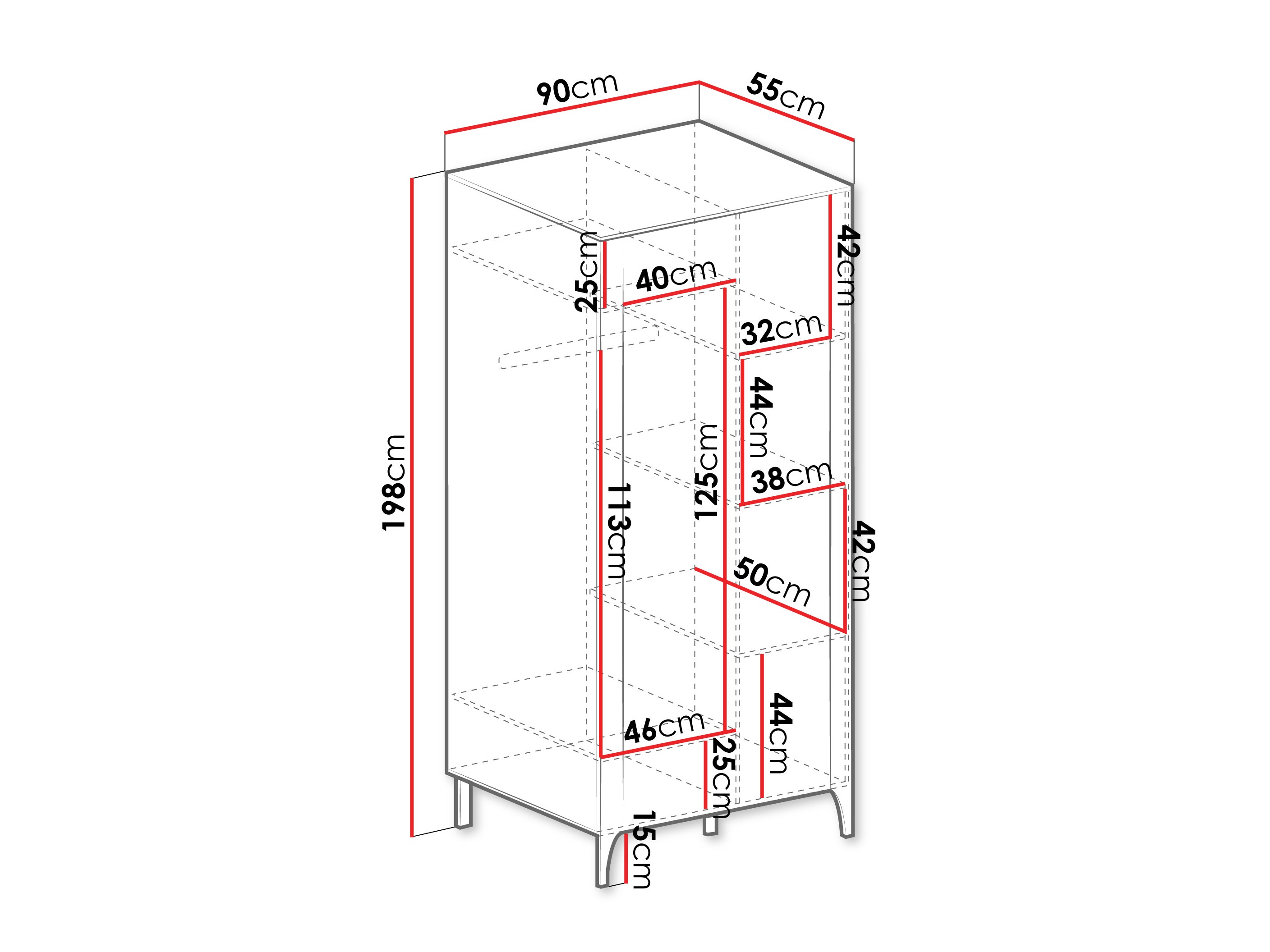 Ντουλάπα Mavtoru 106 (Μαύρο)