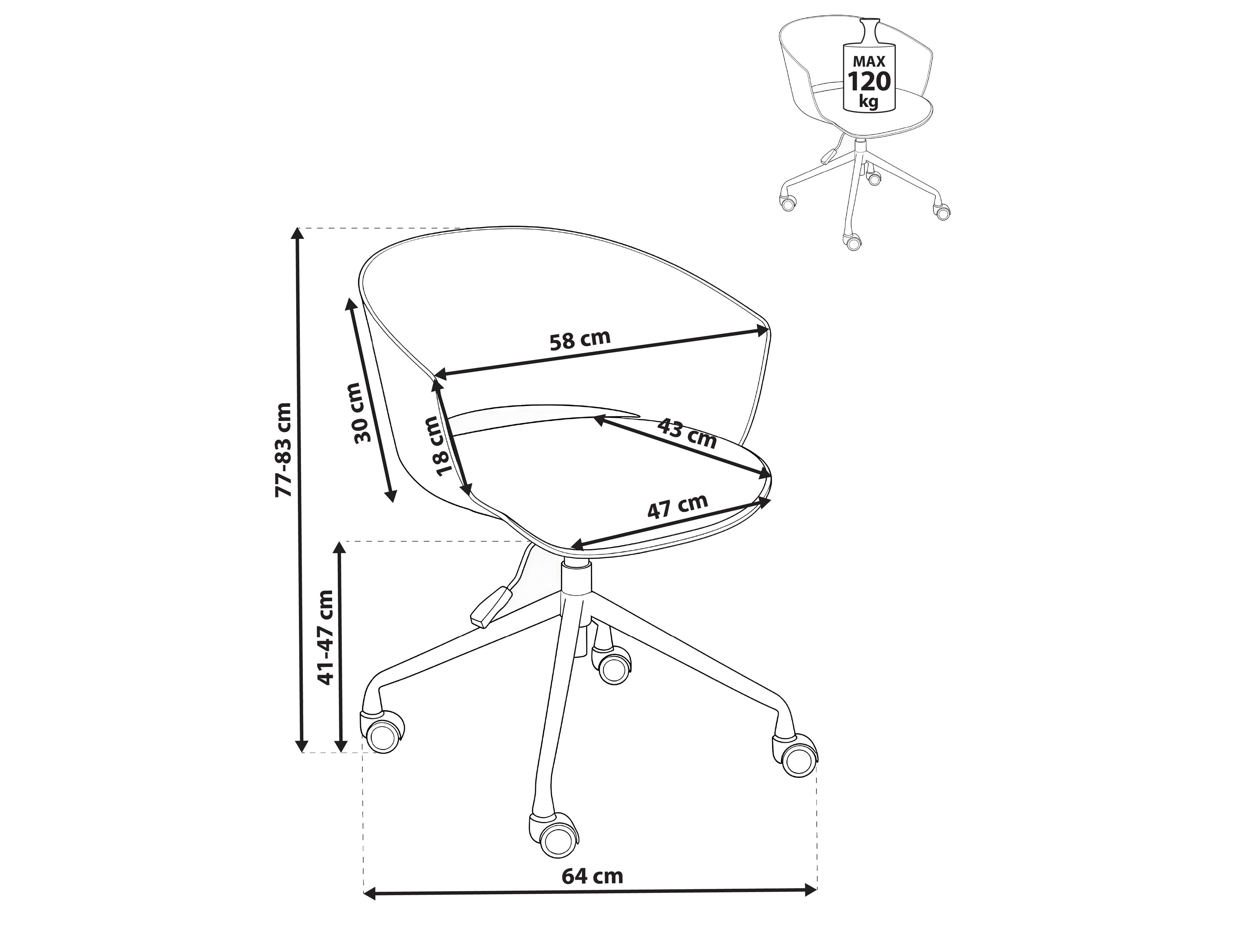 Καρέκλα γραφείου Berwyn 2910 (Γκρι)