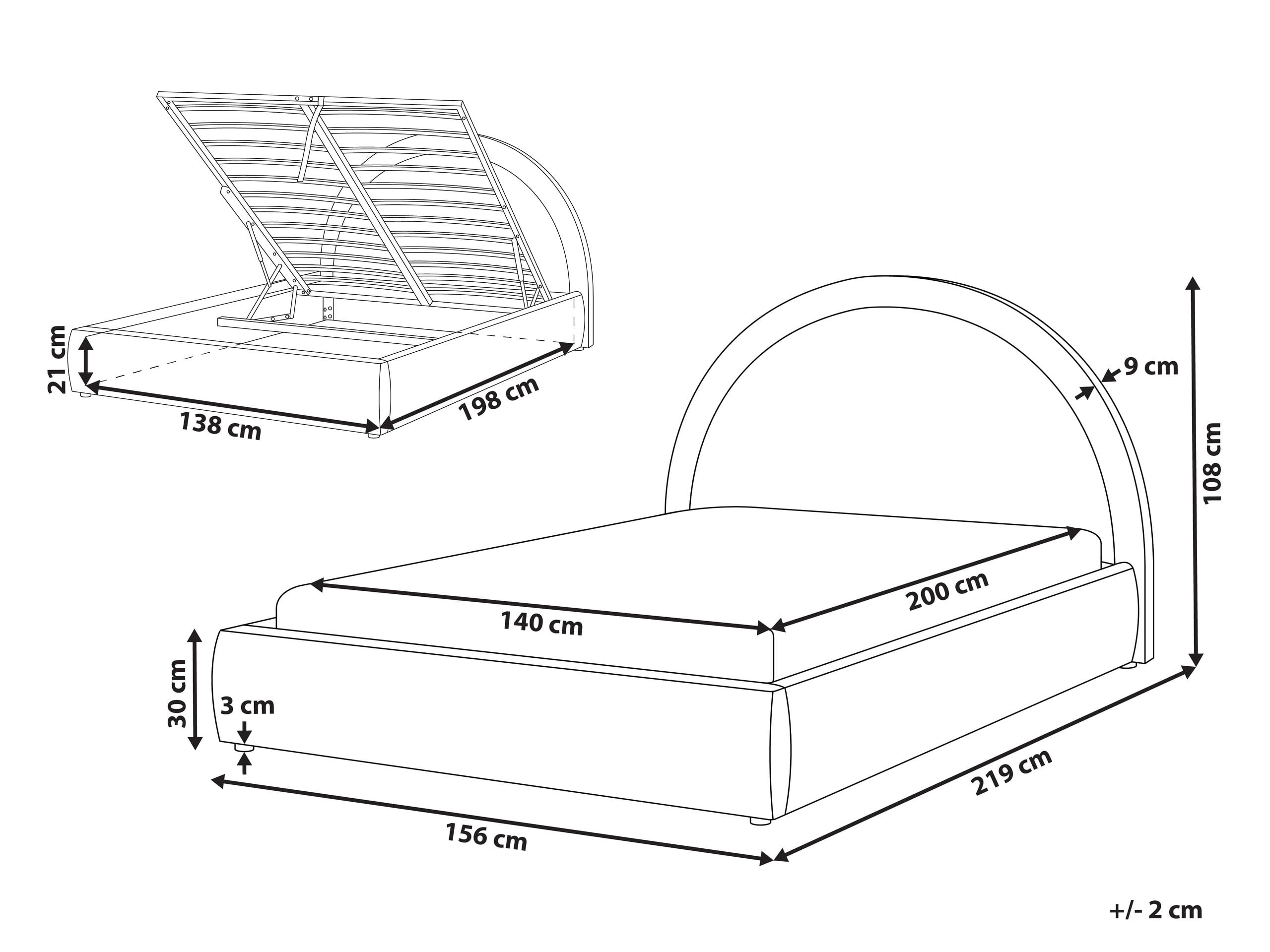 Κρεβάτι Berwyn 2909 (Ανοιχτό μπεζ)