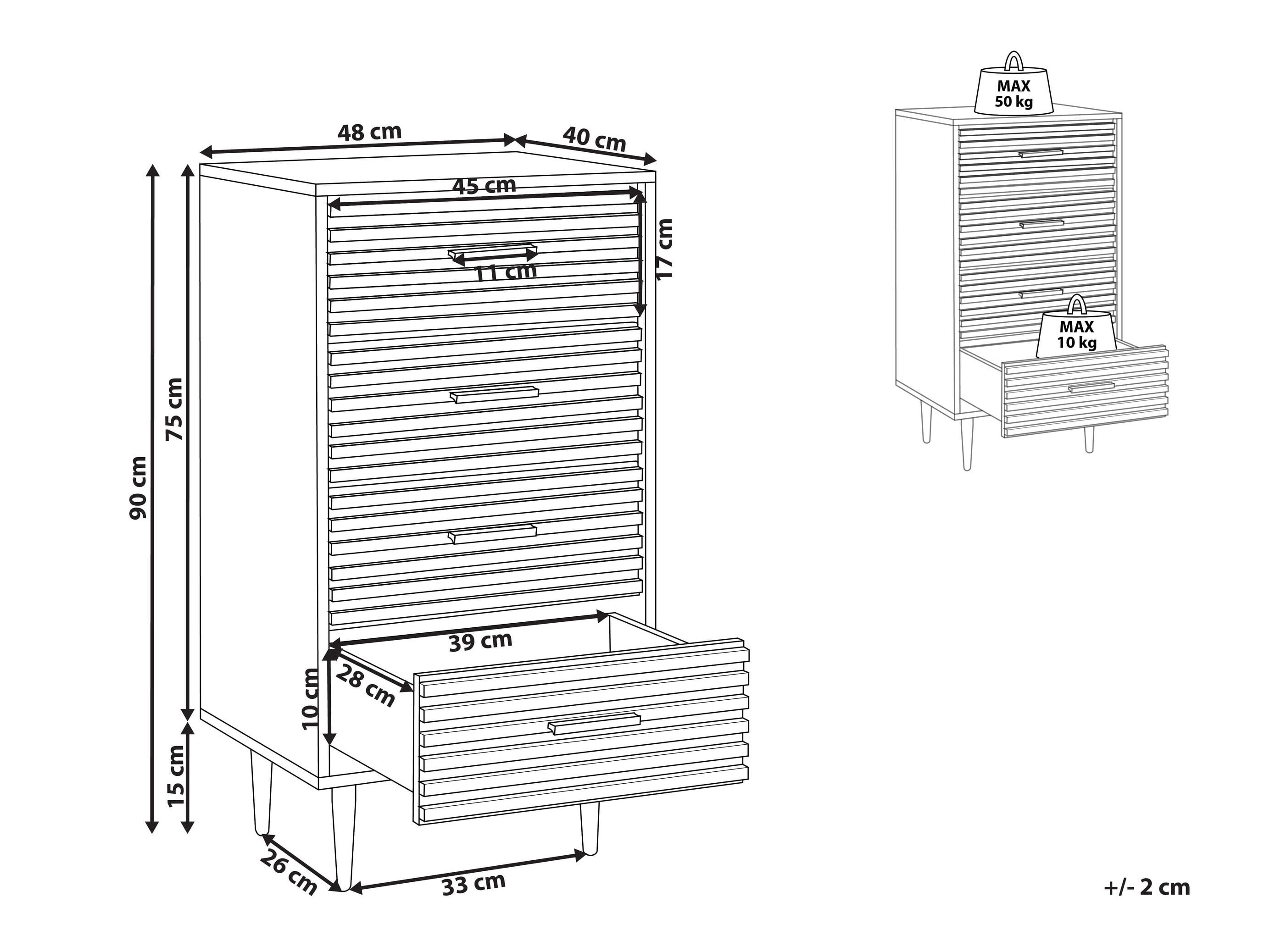 Συρταριέρα Berwyn 2912 (Ανοιχτό καφέ)