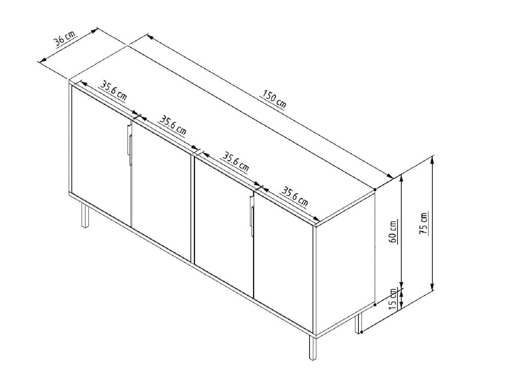 Μπουφέ Kailua 2704 (Άσπρο)