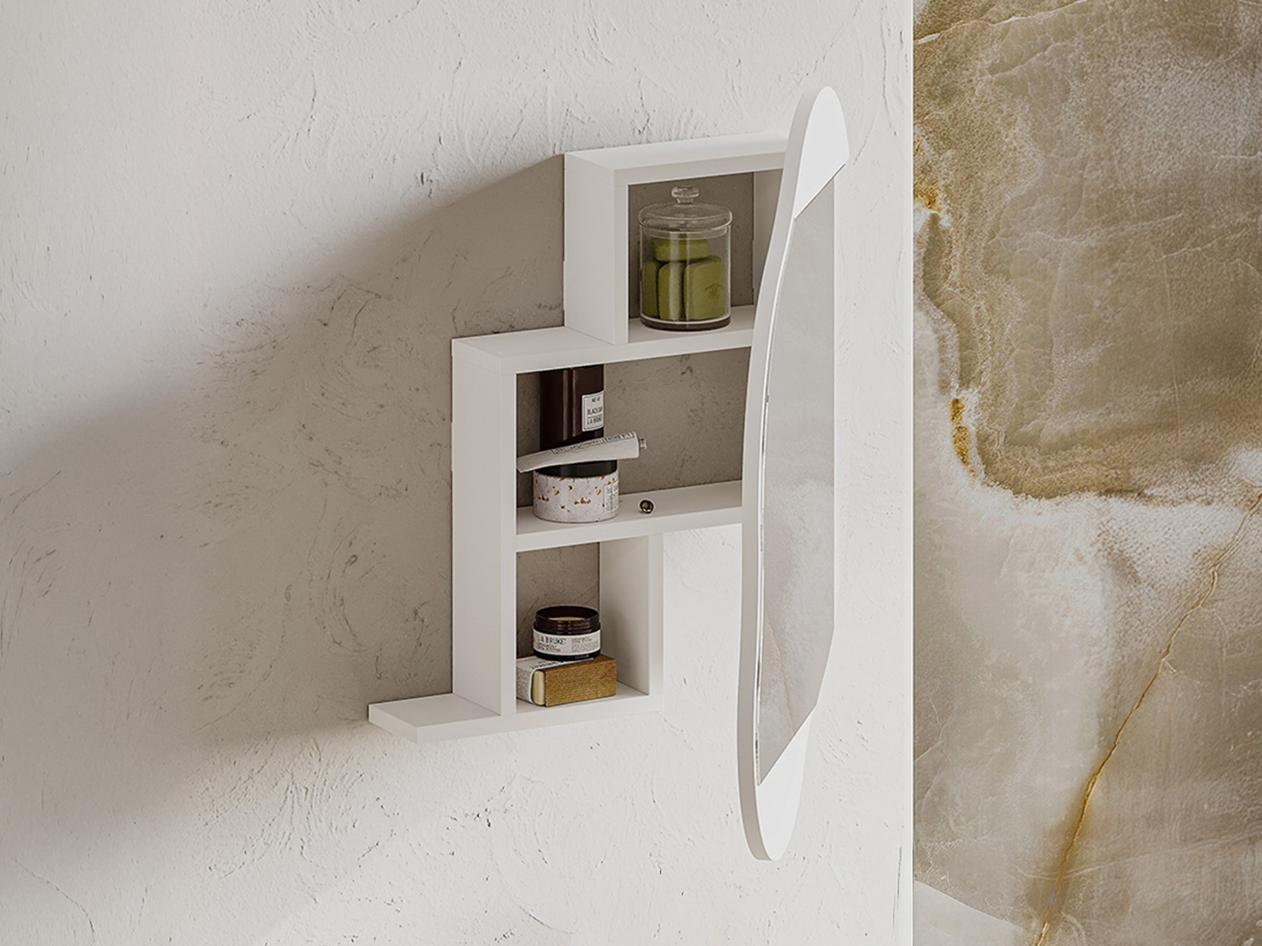 Bathroom mirror cabinet Kailua 2711 (White)