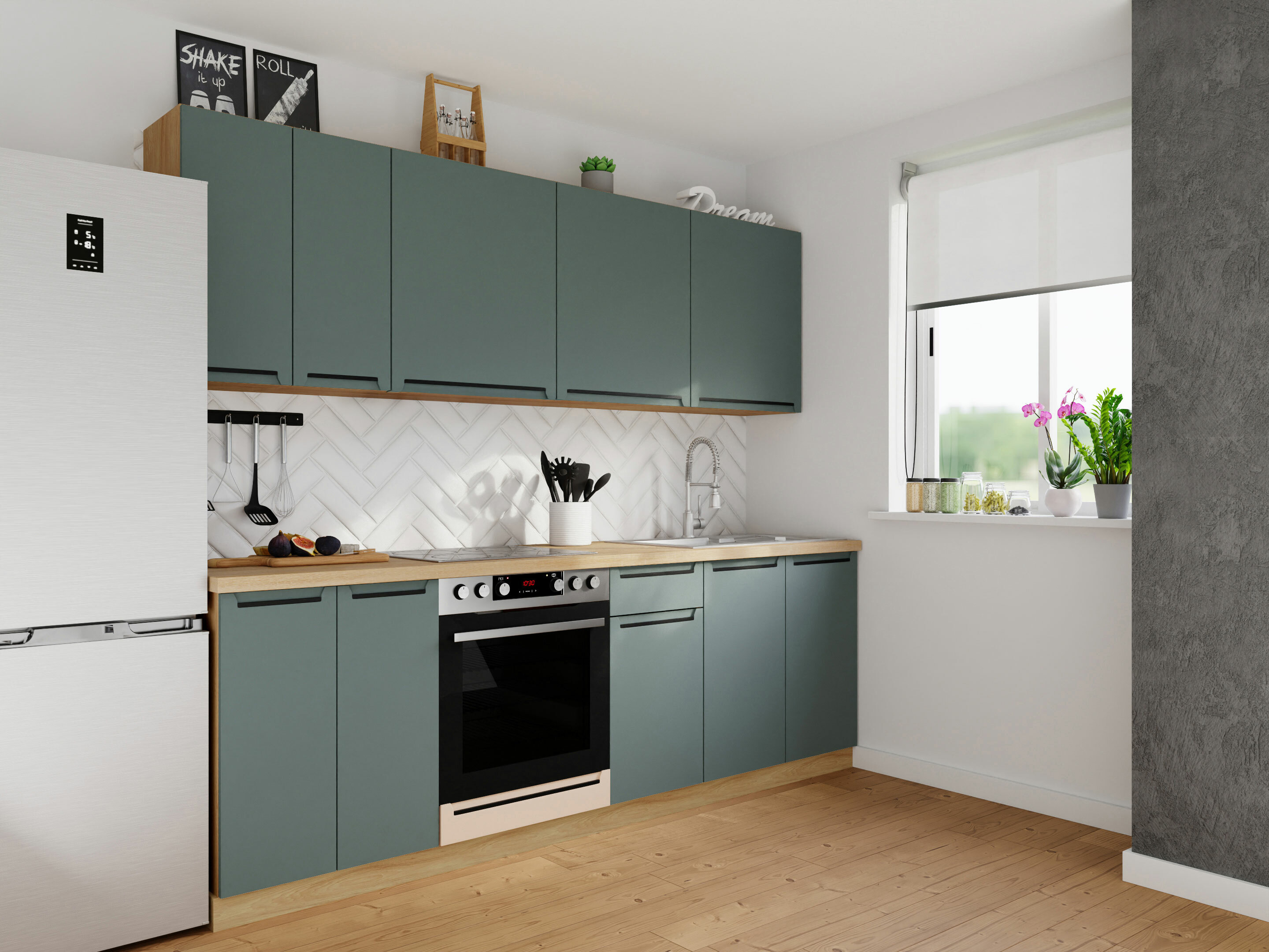 Modular wall cabinet Riso Green 150