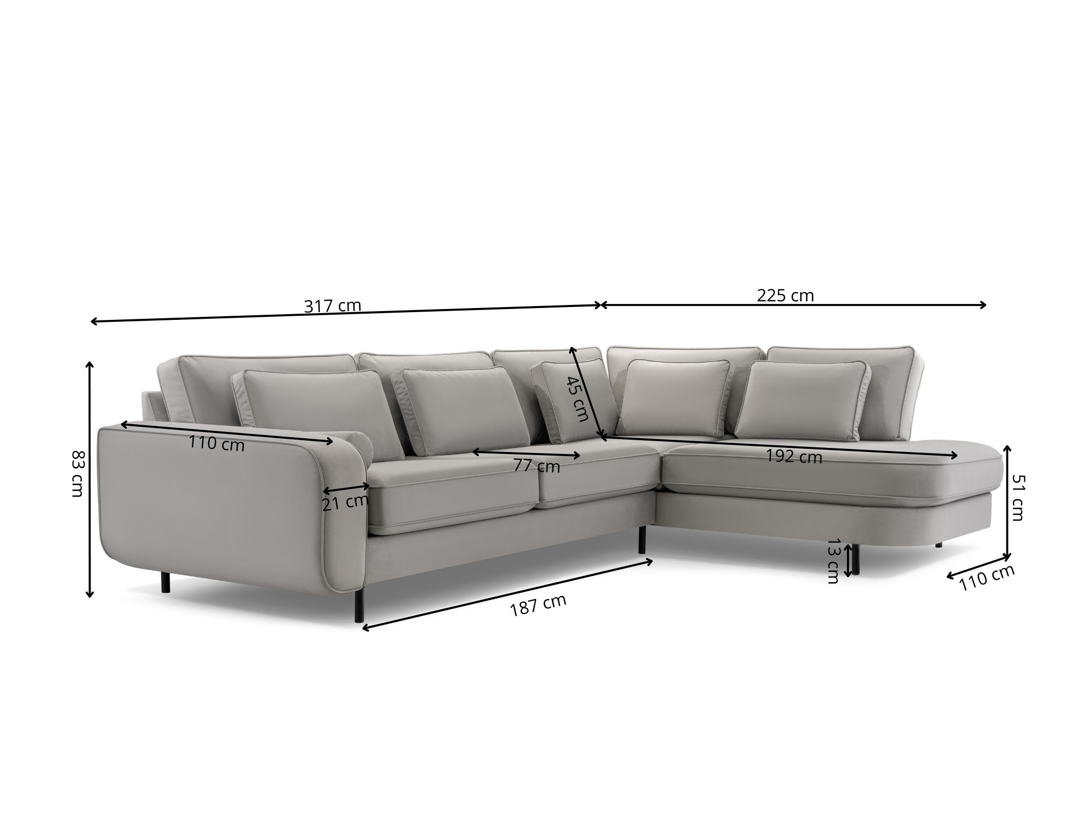 Γωνιακός Καναπές Lufkin 158 (Modo 2301)