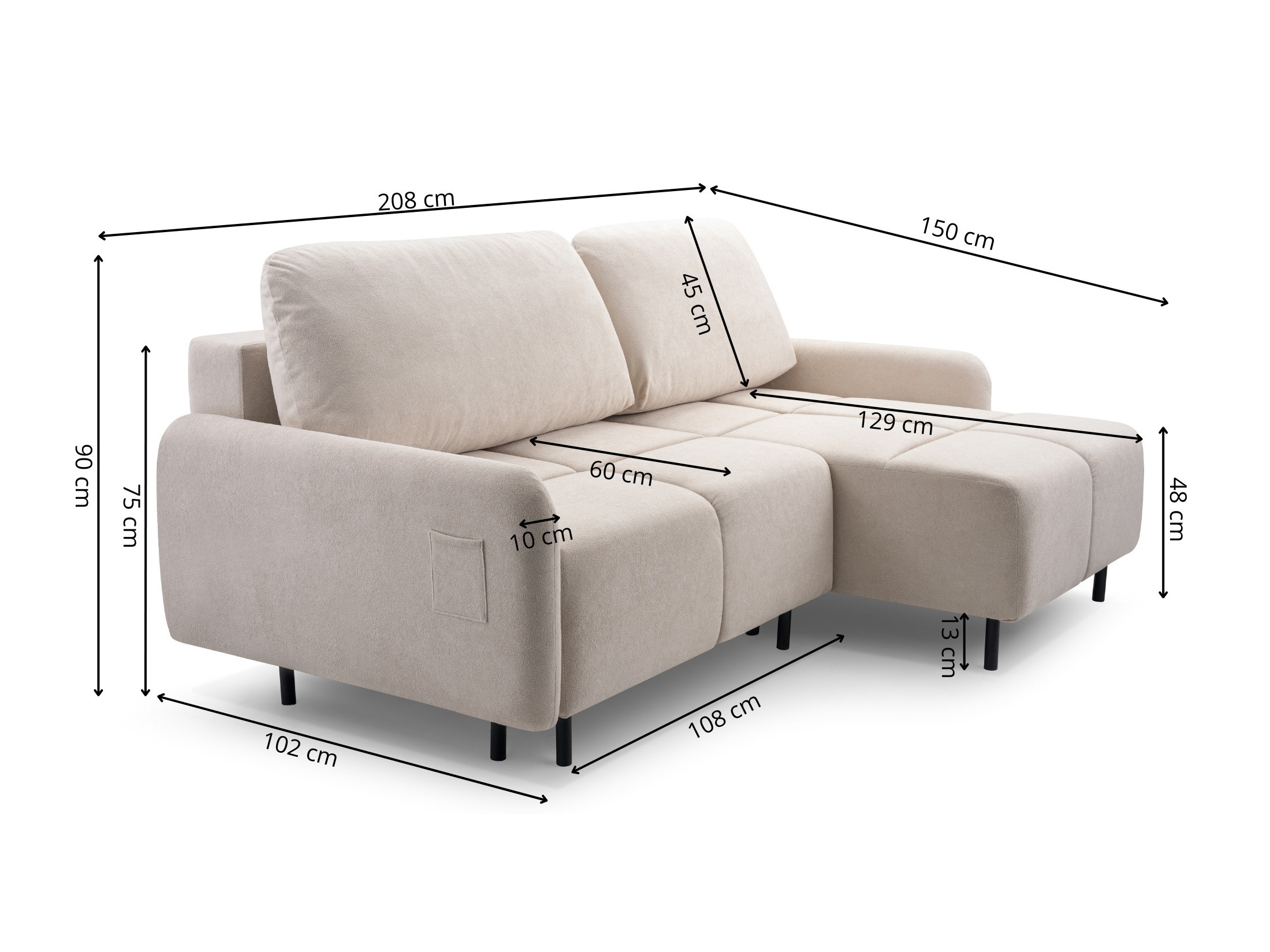 Γωνιακός Καναπές Lufkin 155 (Gerra 80)