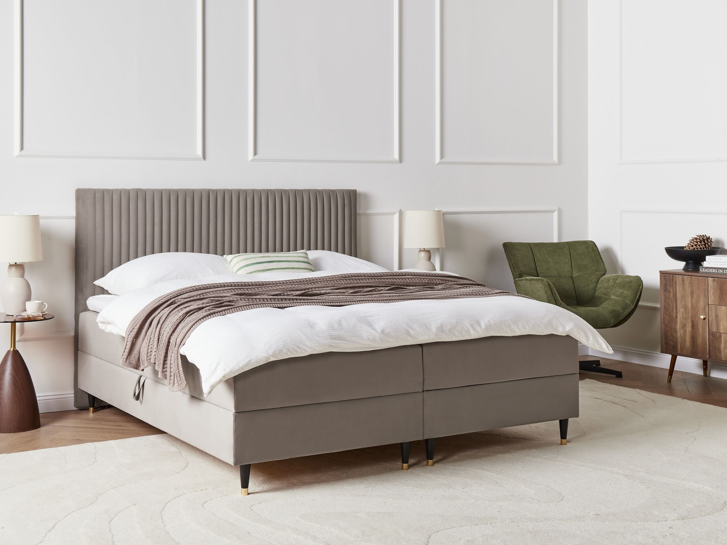 Κρεβάτι continental Berwyn 2969 (Taupe)
