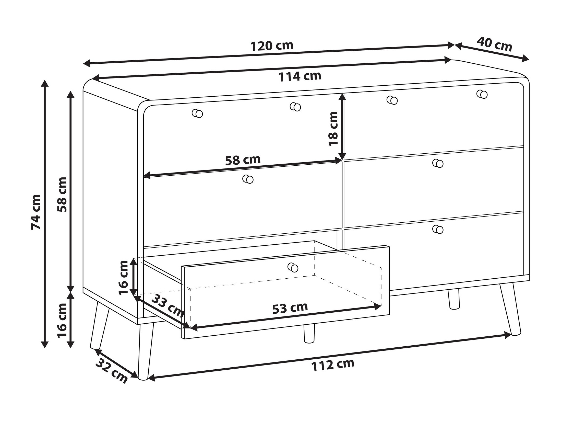 Chest of drawers Berwyn 2971