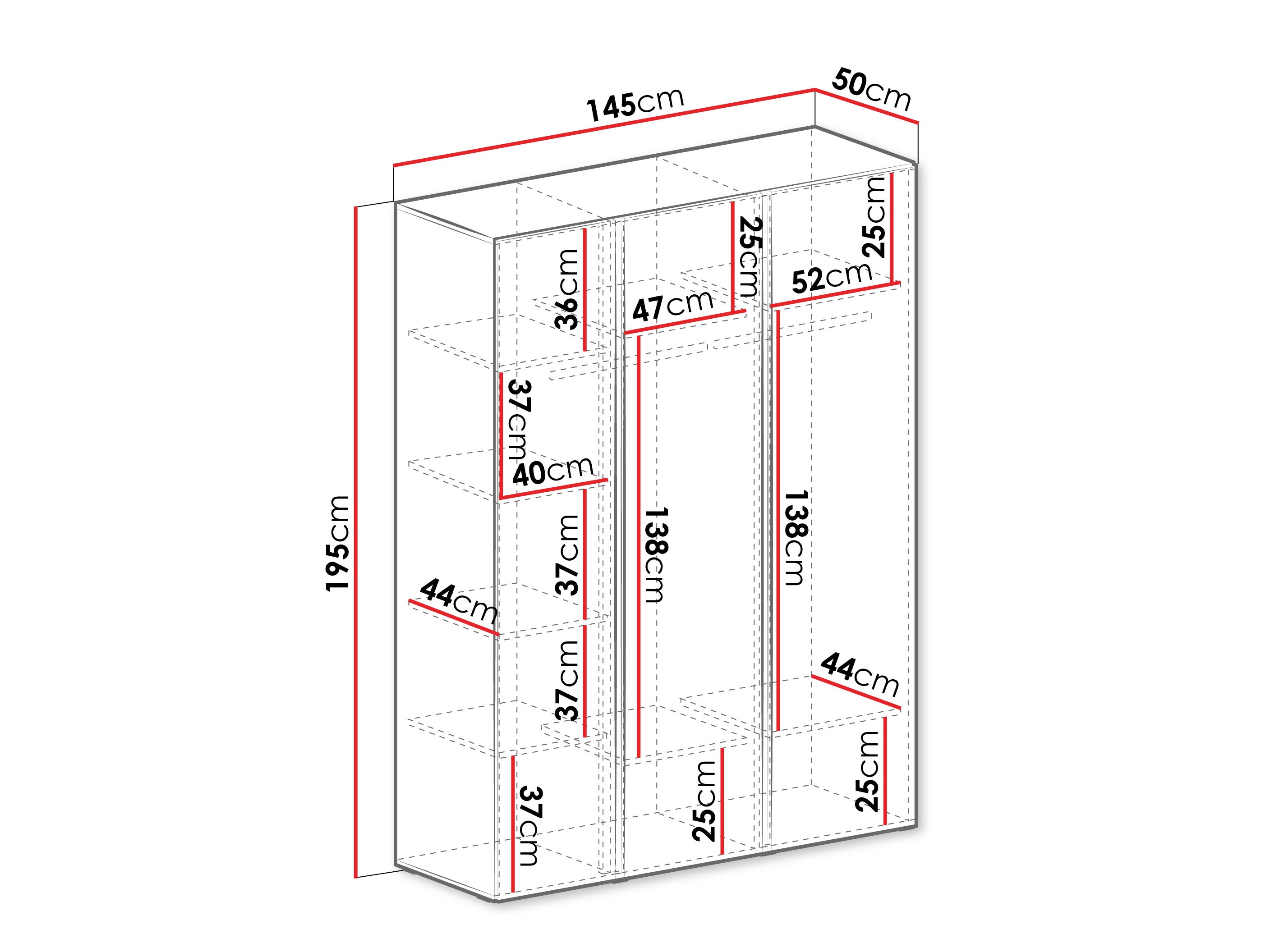 Ντουλάπα Fiosono 100 (Μπεζ + Ελαφριά δρυς)