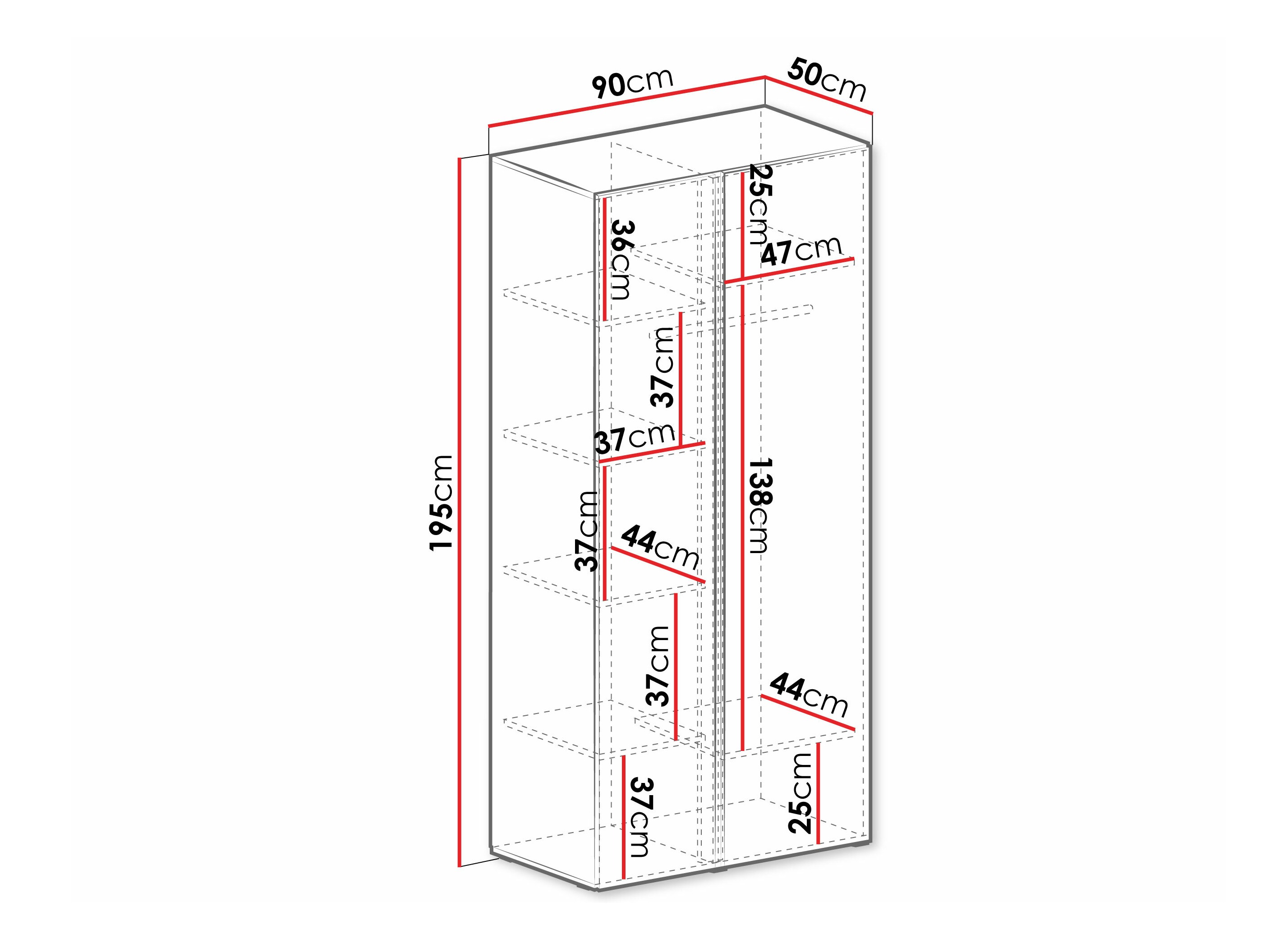 Ντουλάπα Fiosono 102 (Ευκάλυπτος + Δρυς)