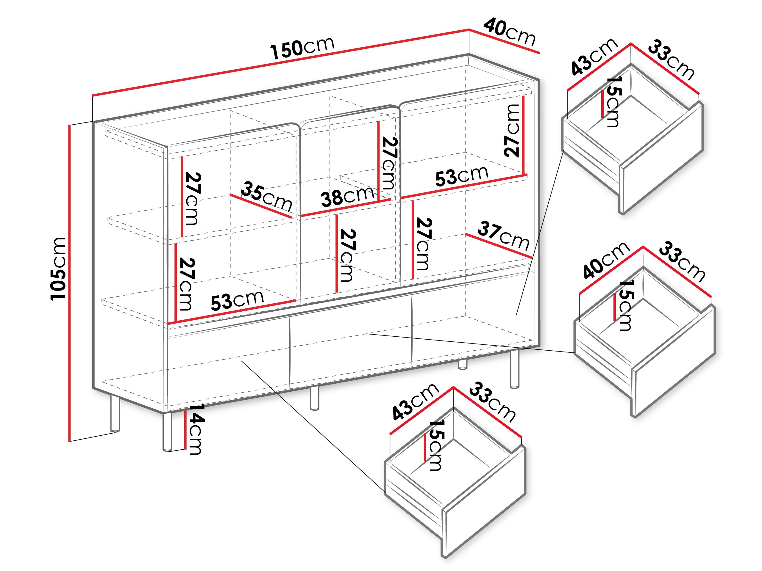 Συρταριέρα Fiosono 106 (Ευκάλυπτος + Δρυς)