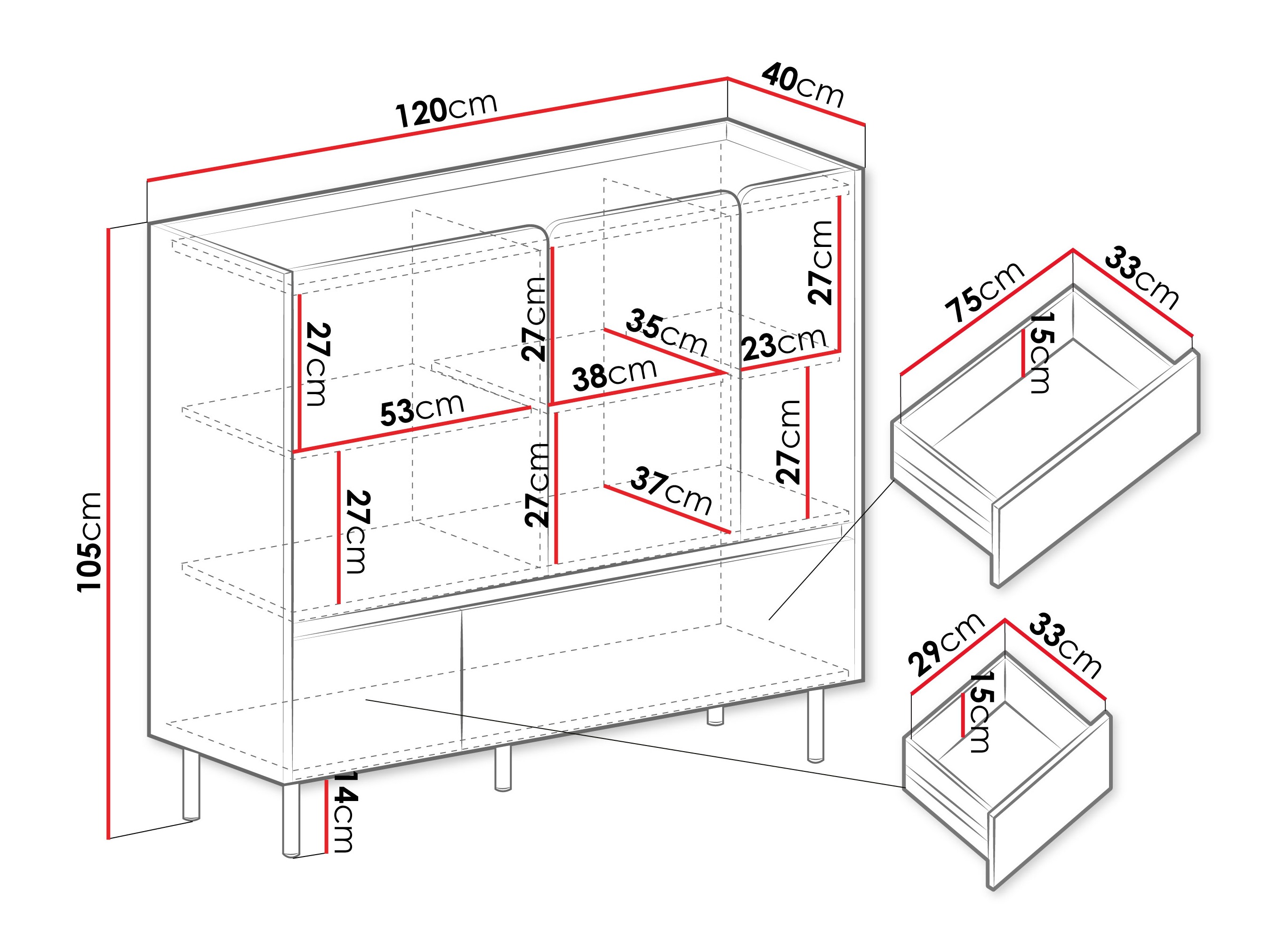 Συρταριέρα Fiosono 107 (Ευκάλυπτος + Δρυς)