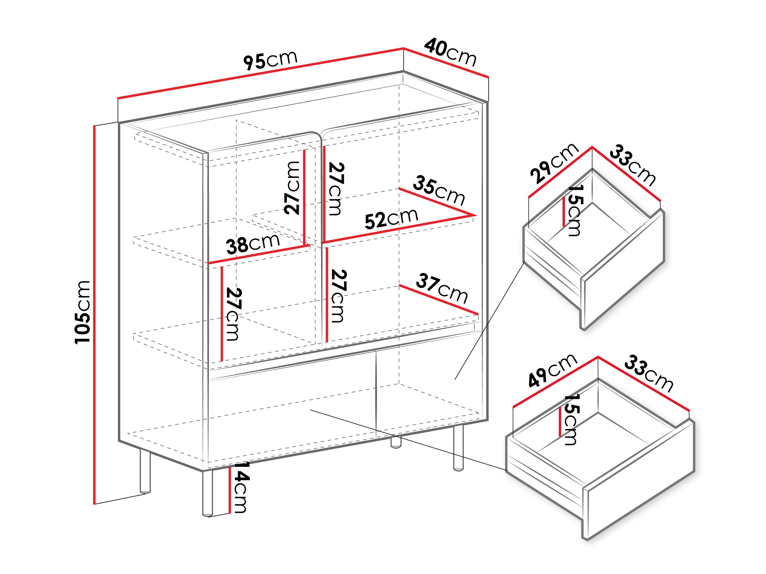Συρταριέρα Fiosono 108 (Ευκάλυπτος + Δρυς)