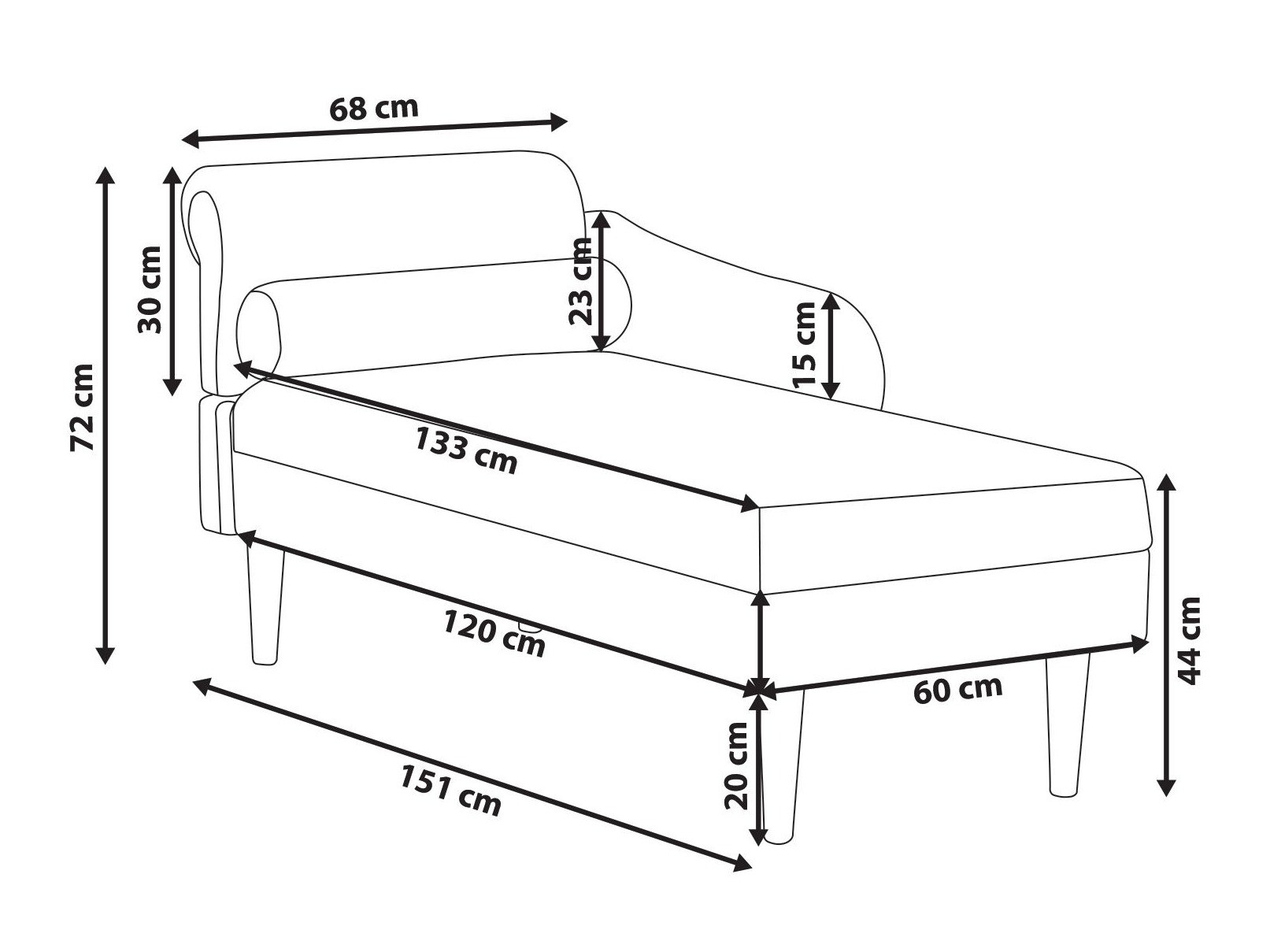 Chaise longue Berwyn 3019 (White)