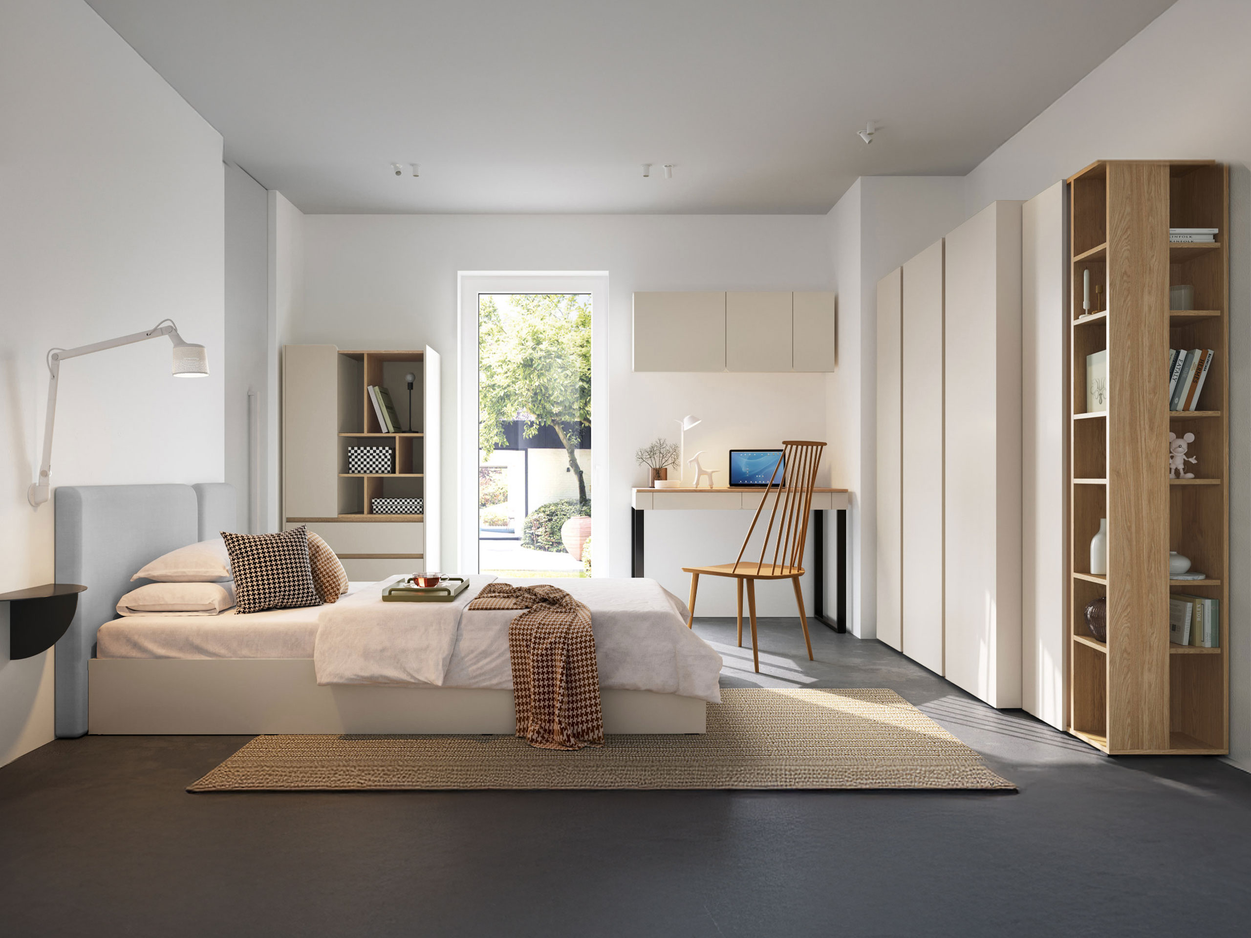 Σετ επίπλων Fiosono 114 (Μπεζ + Ελαφριά δρυς)