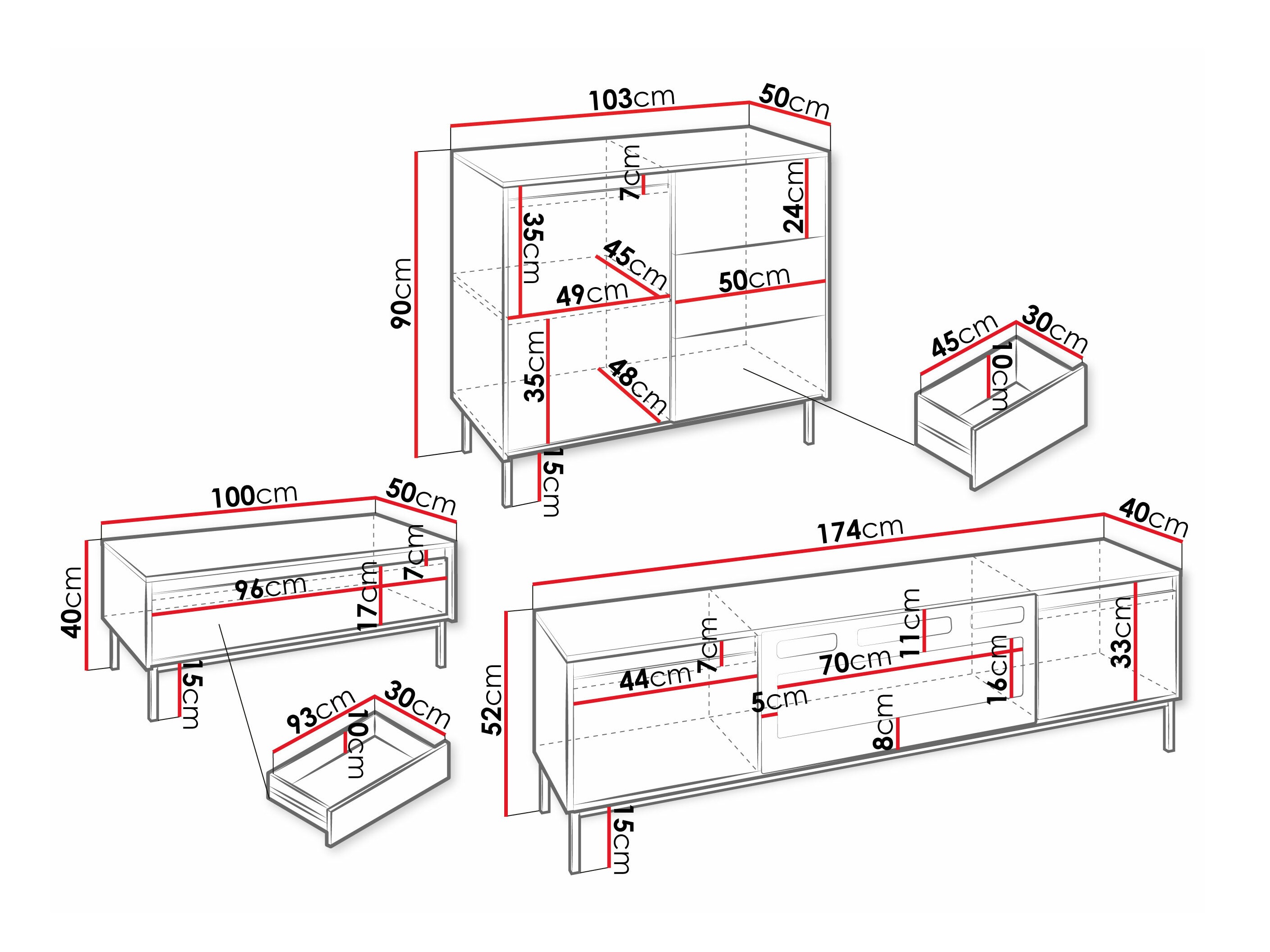 Σετ επίπλων σαλονιού Comfivo Delruva IV (Άσπρο)
