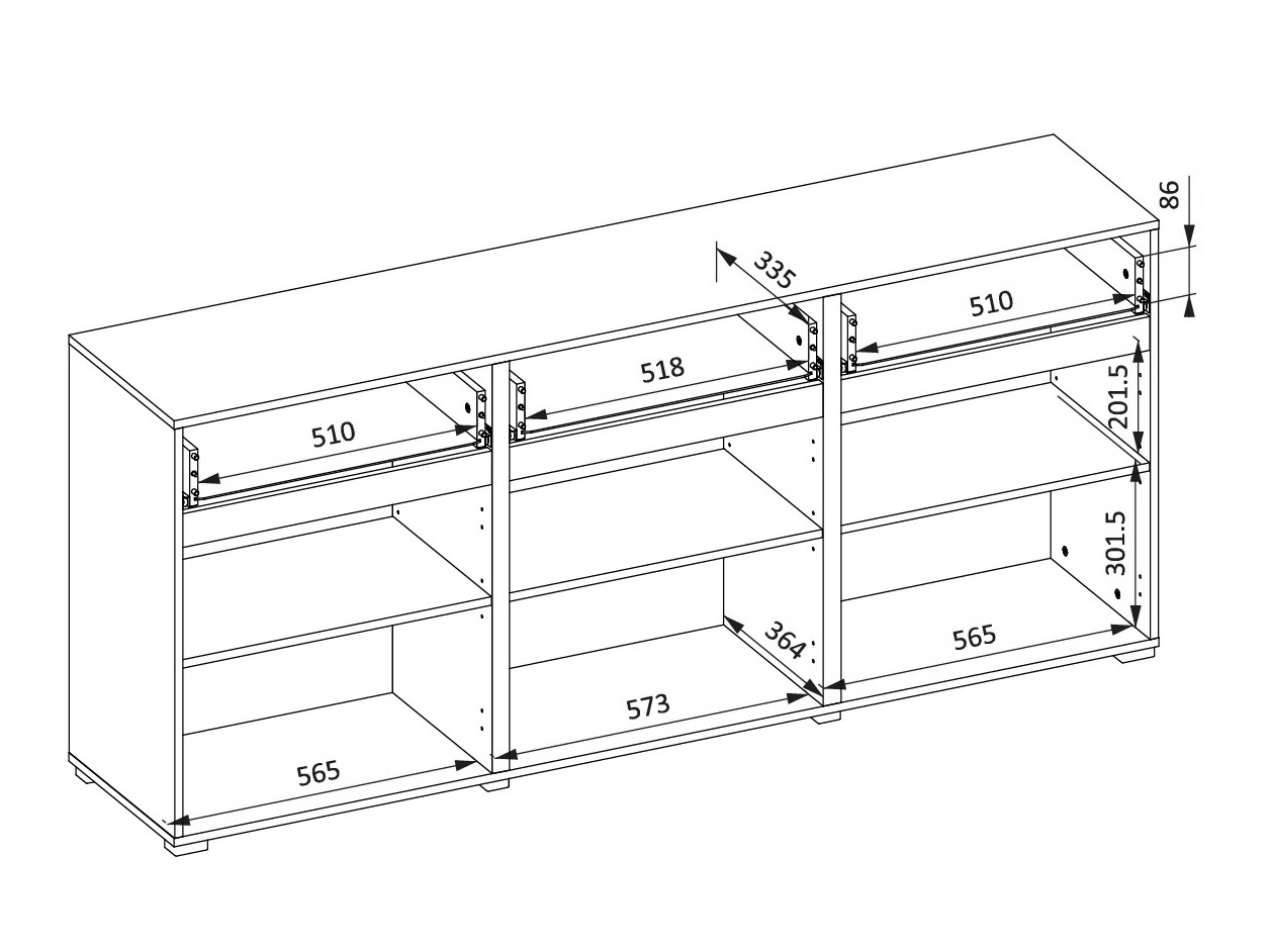 Συρταριέρα Alfere 103 (Δρυς wotan)