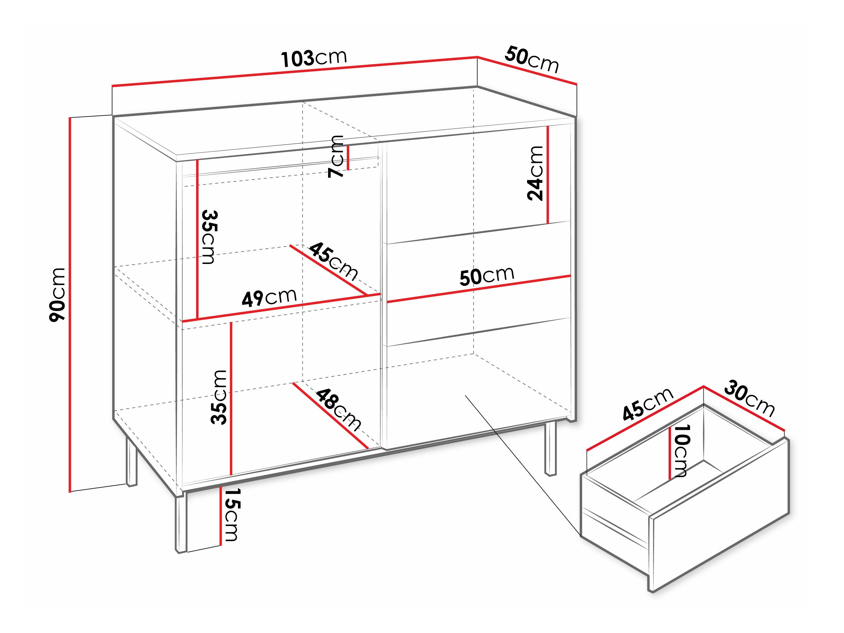 Συρταριέρα Comfivo Delruva (Μαύρο)
