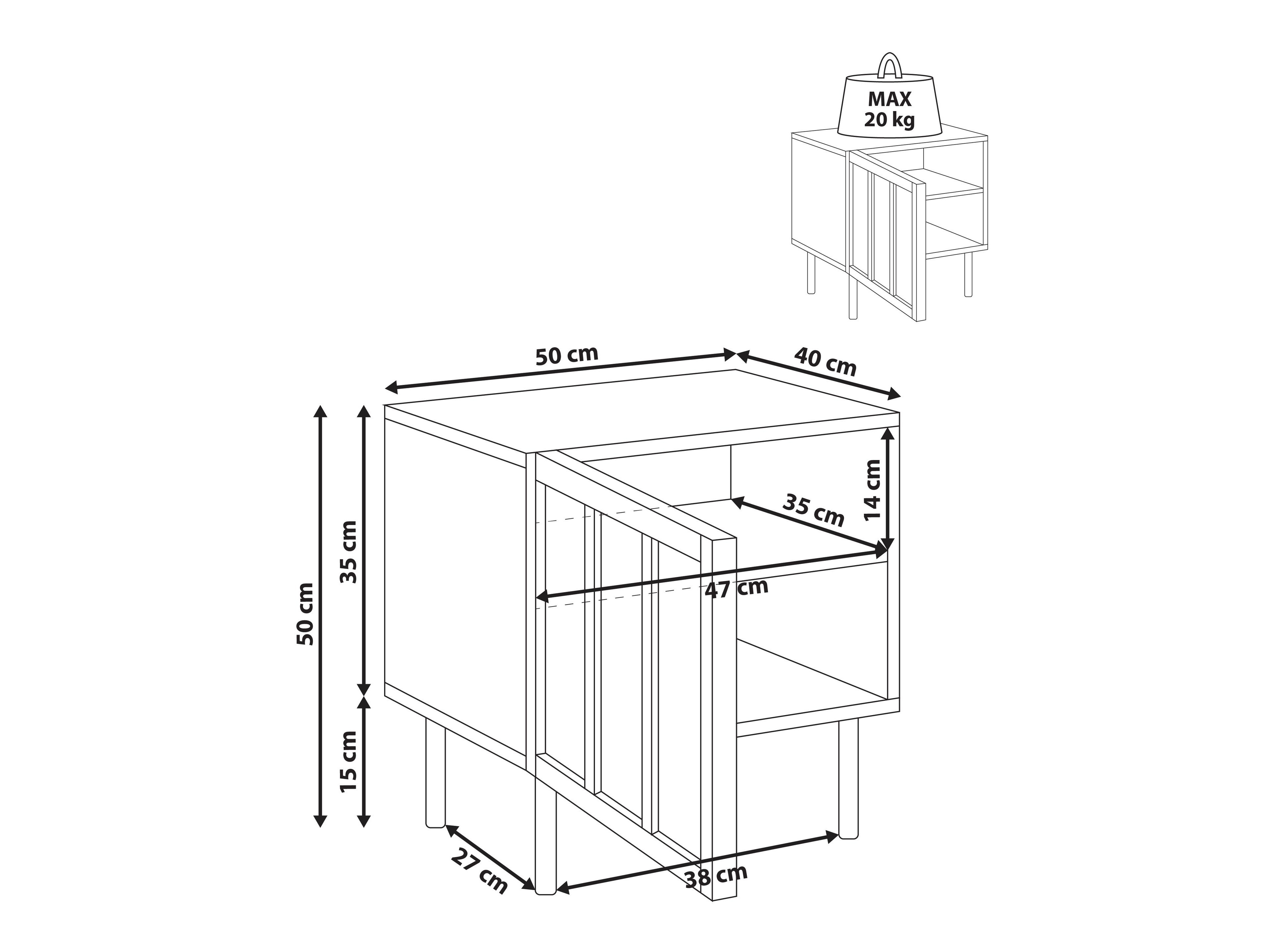 Bedside table Berwyn 3058