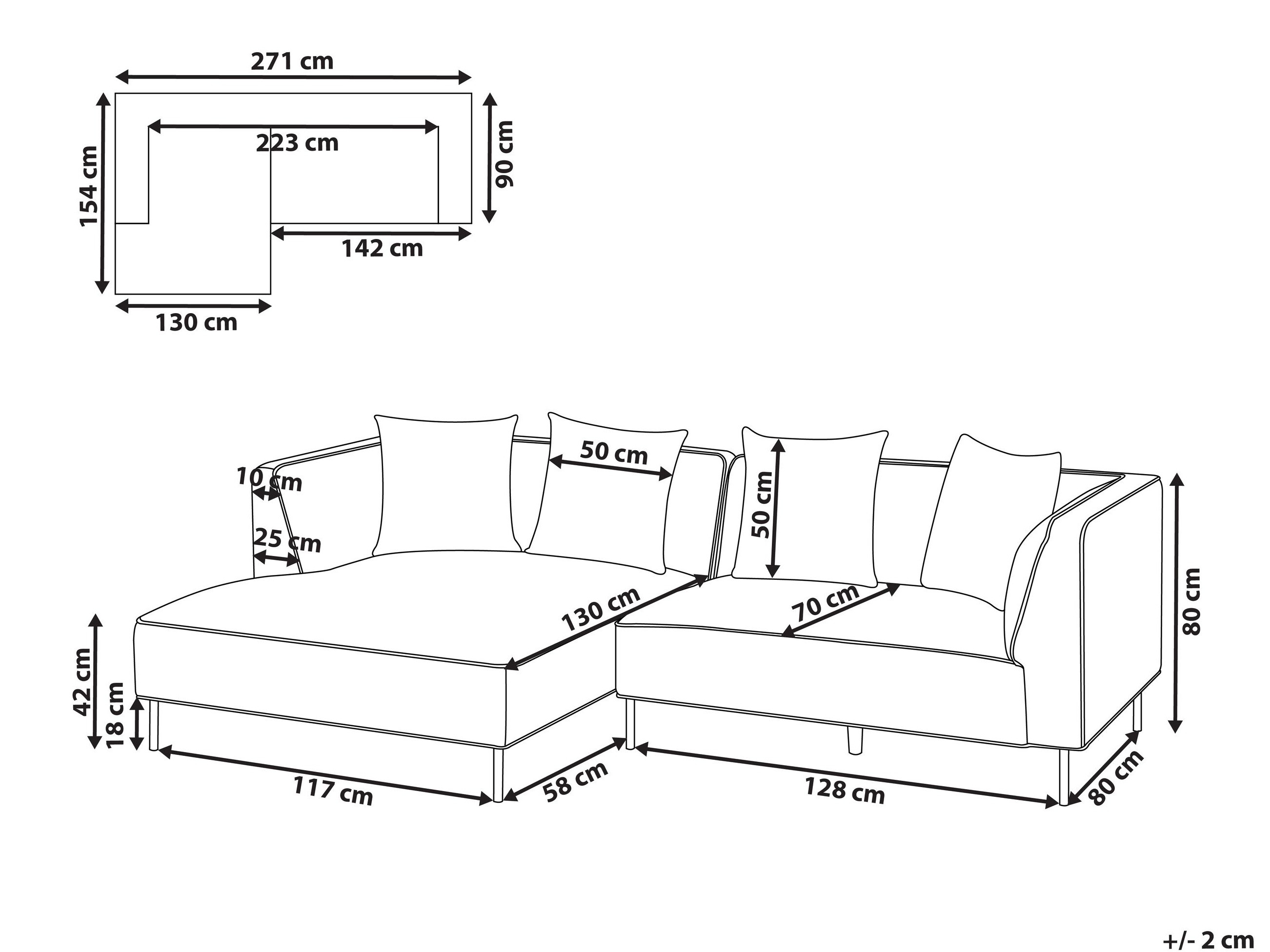Modular corner sofa Berwyn 3083 (Brown)