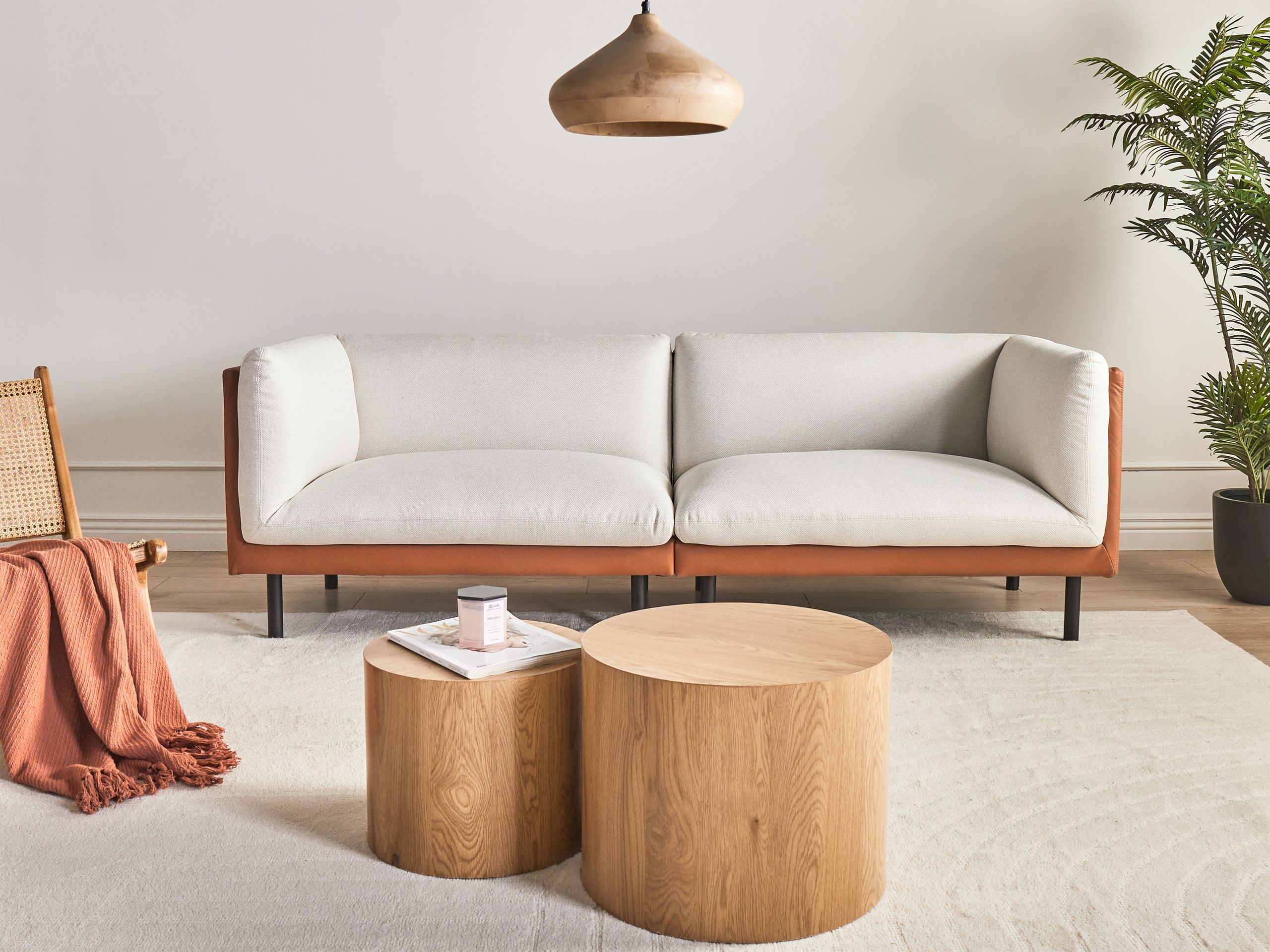 Sofa Berwyn 3082 (White + Brown)