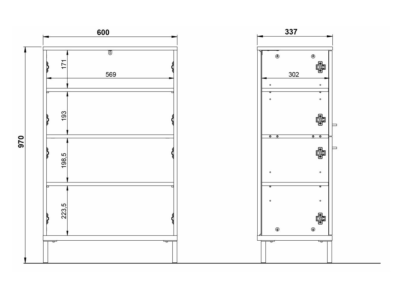Όρθιο ντουλάπι μπάνιου Ruvlevu 102 (Γραφίτης + Navarra δρυς)